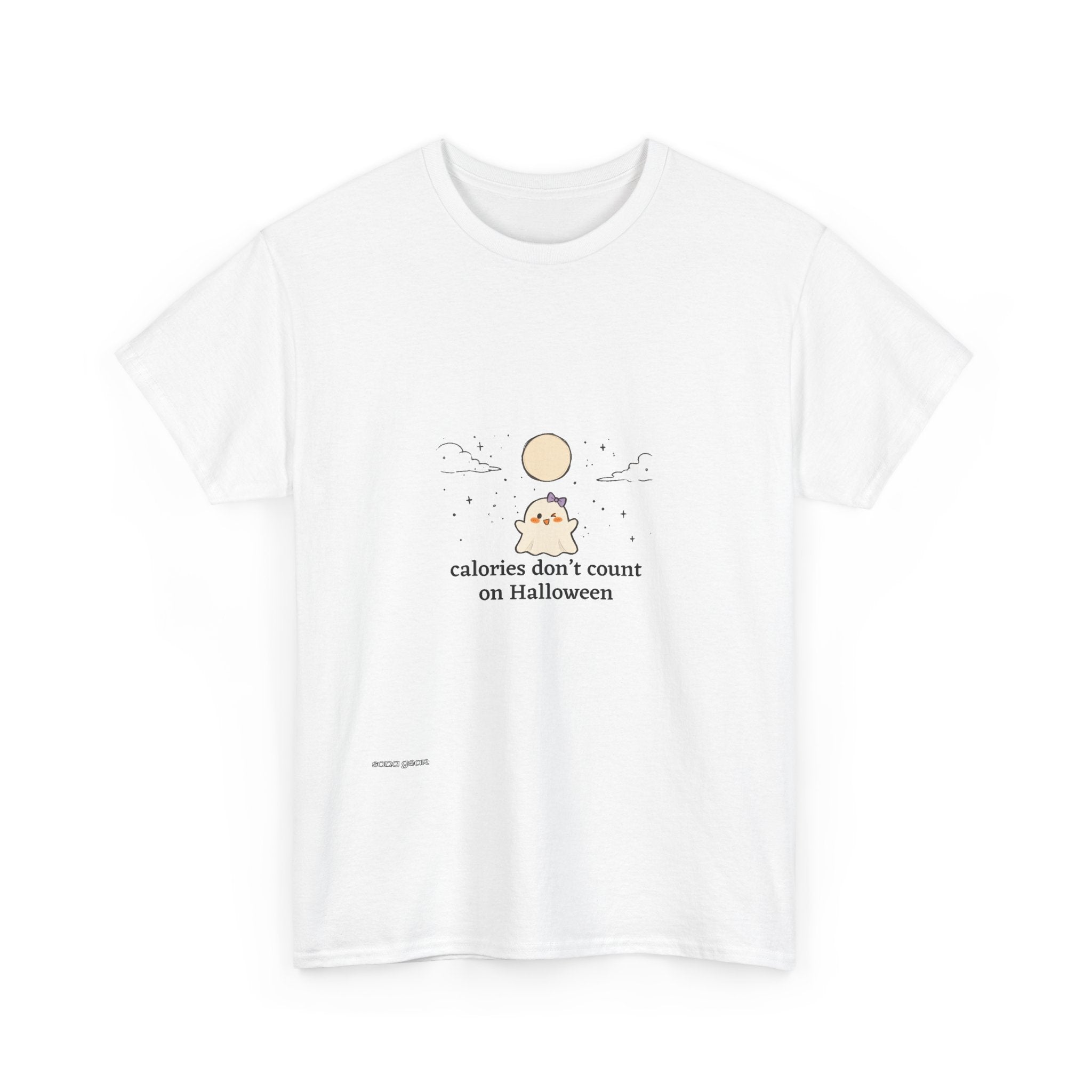 Halloween Tee — "Calories Don't Count on Halloween" Cute Candy Graphic Shirt