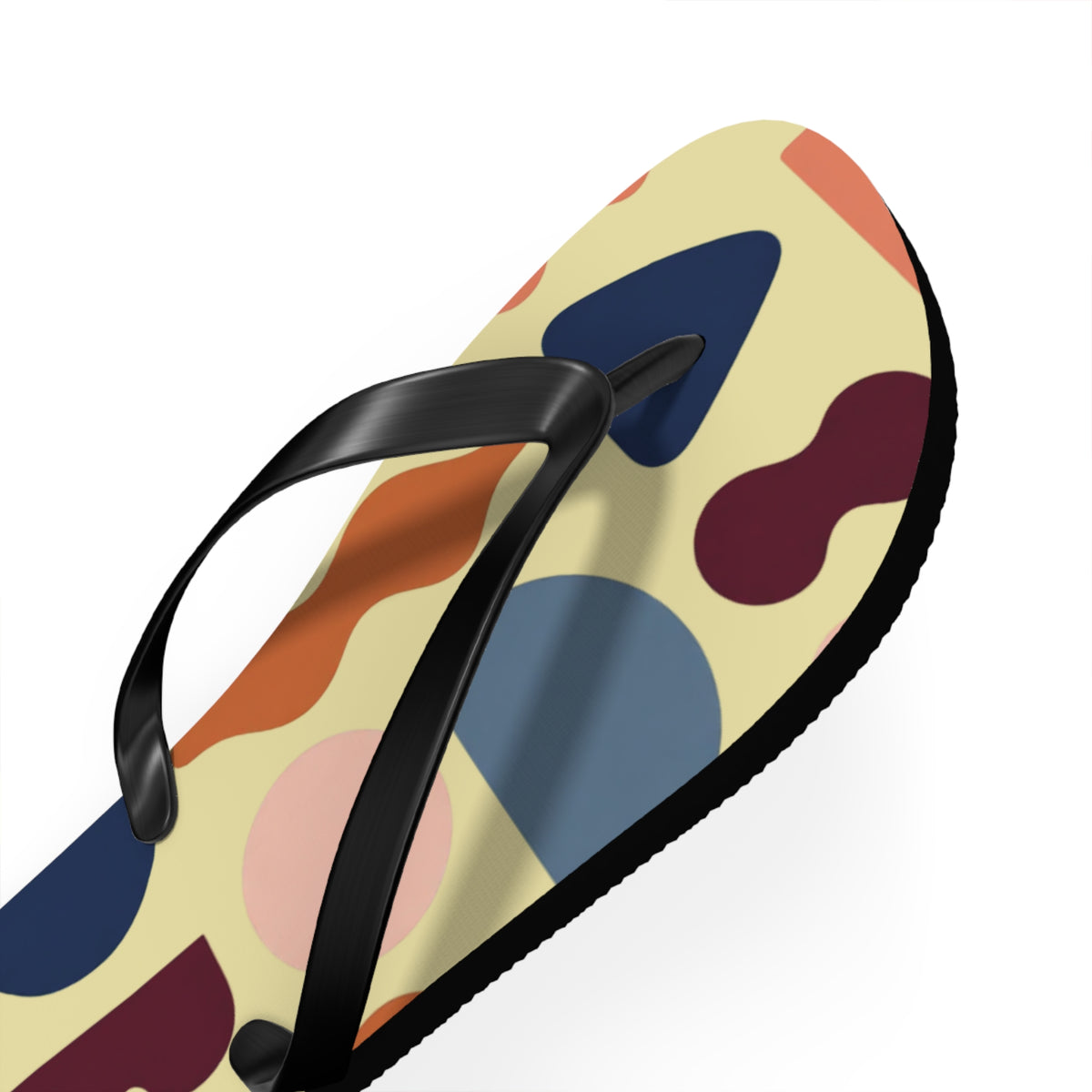 Abstract Colorblock Flip Flops – Retro Geometric Summer Sandals