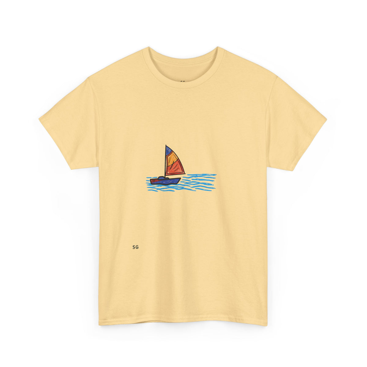 Sailboat Sketch Tee — Minimal Coastal Graphic T-Shirt