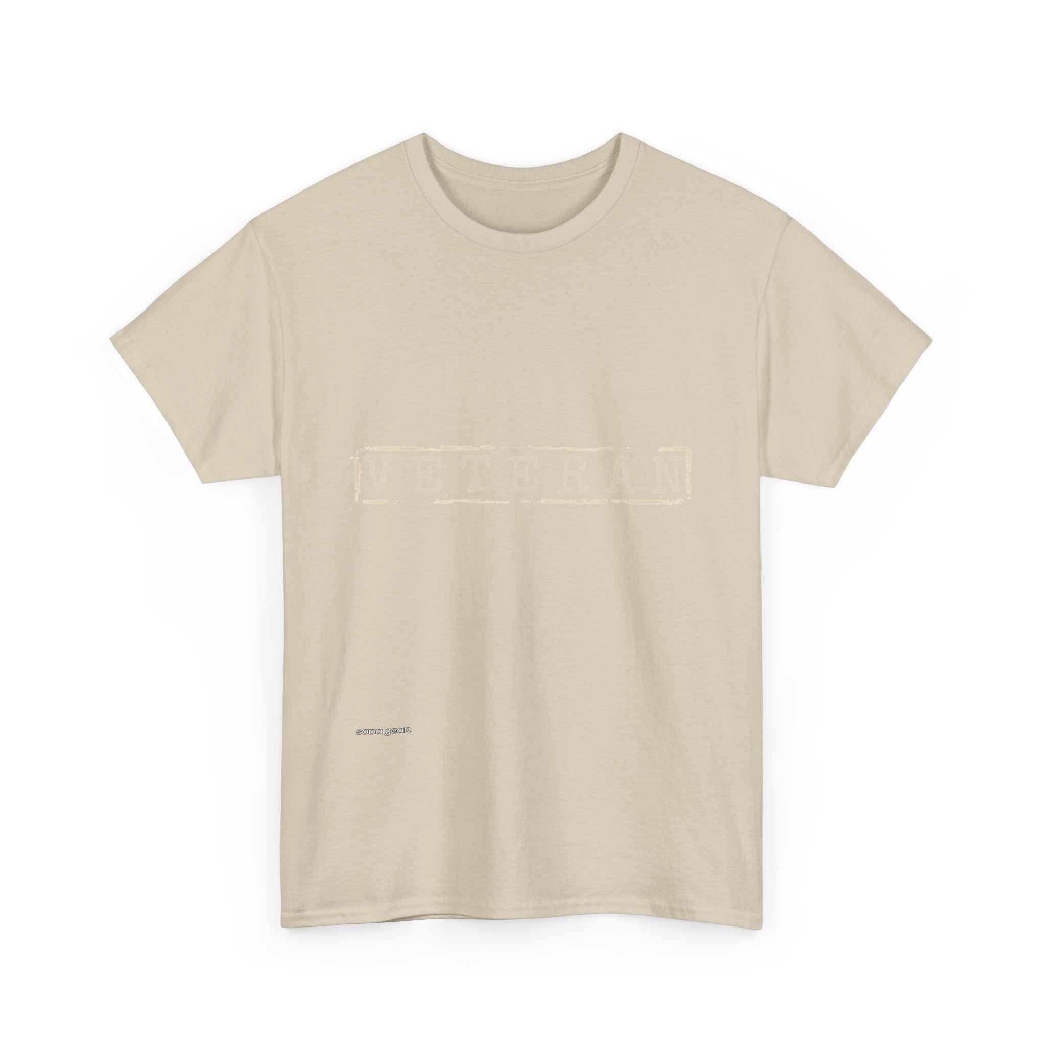 Veteran stamped text Tee | Military tribute, minimalist white shirt