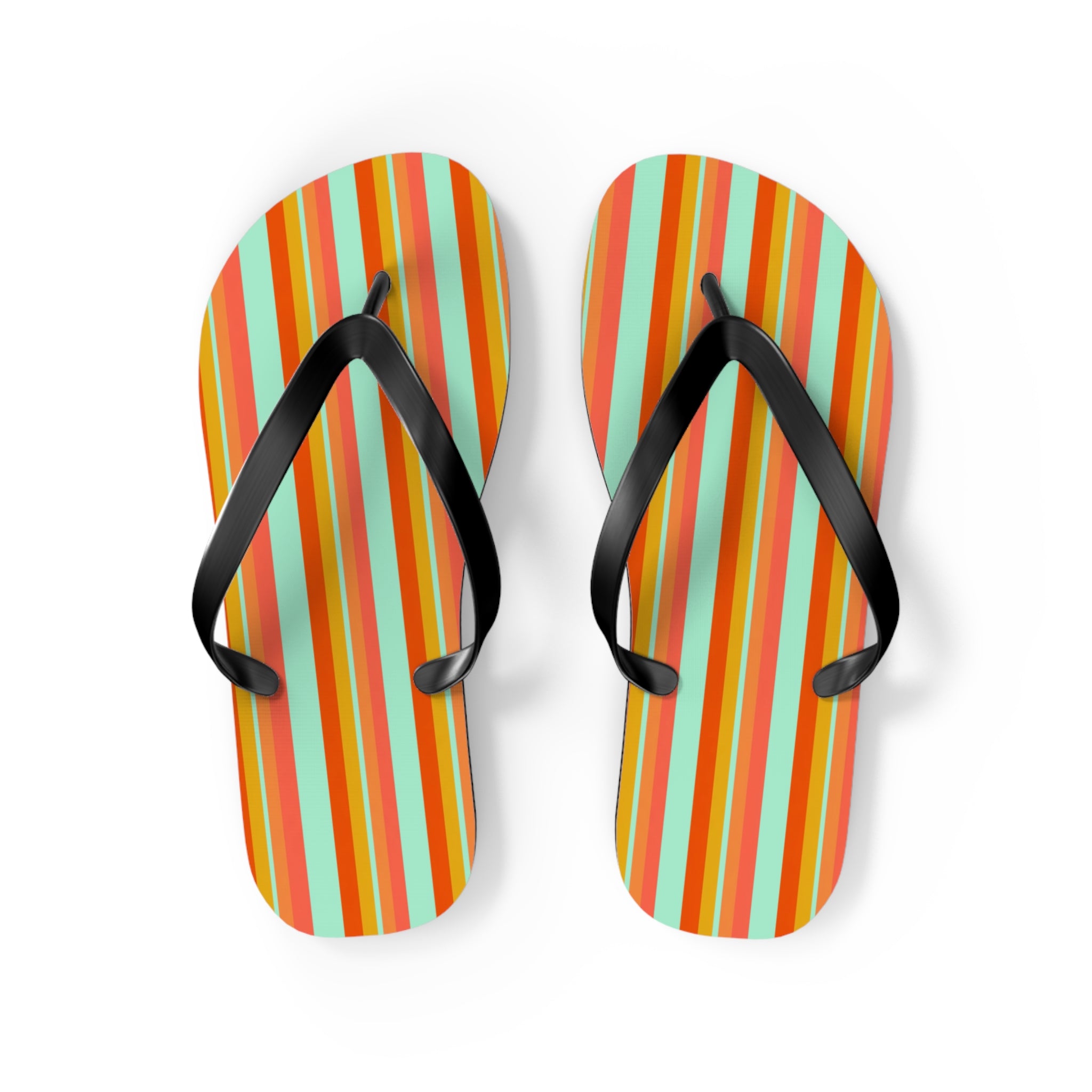 Retro Stripe Flip Flops – Colorful Beach Sandals