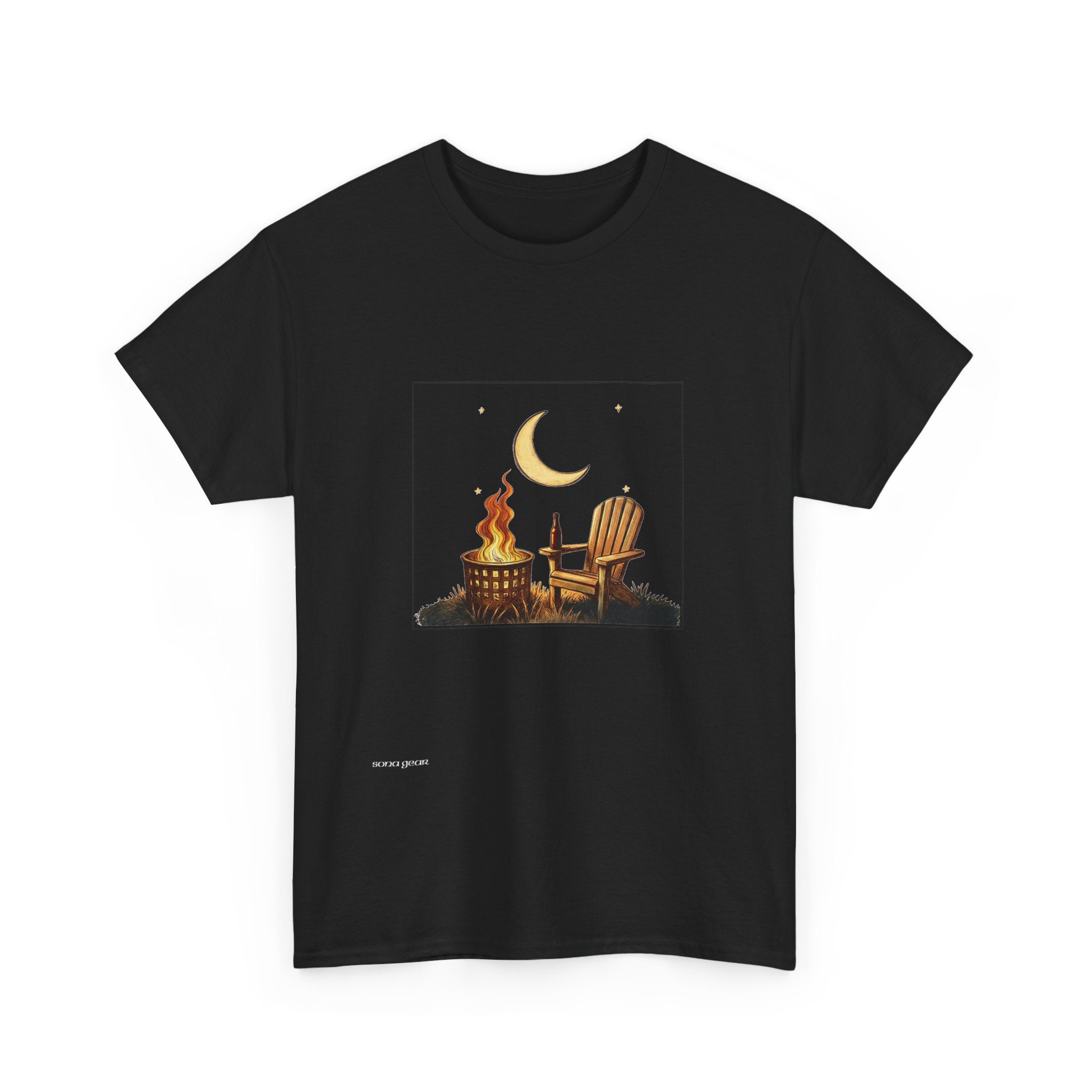 Campfire Night T-Shirt — Adirondack Chair & Moon Graphic Tee