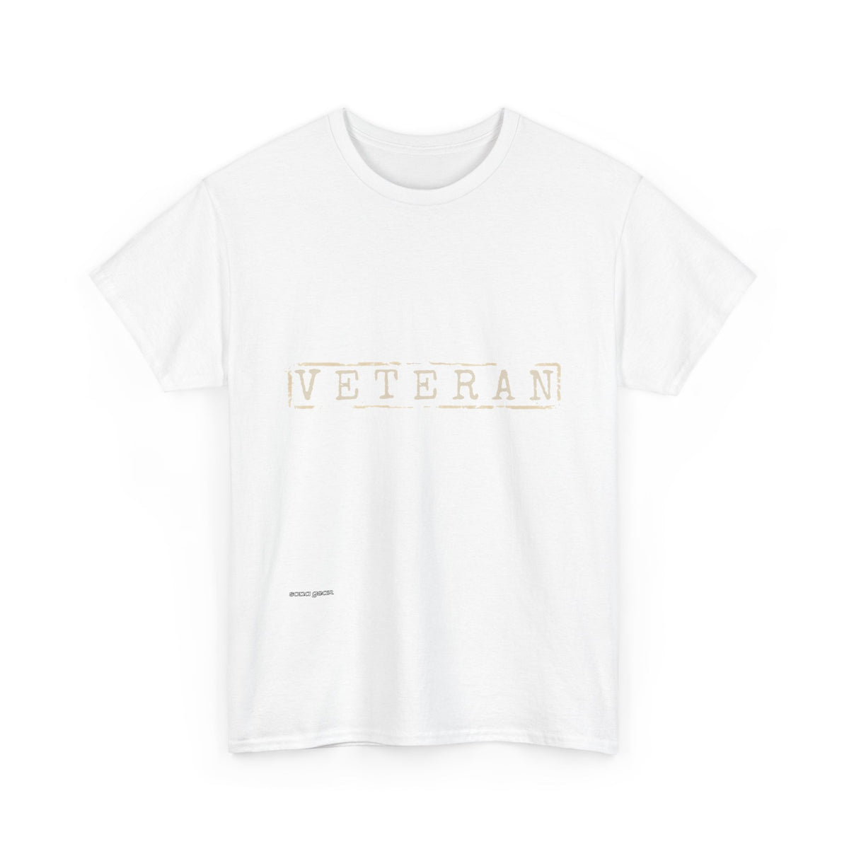 Veteran stamped text Tee | Military tribute, minimalist white shirt