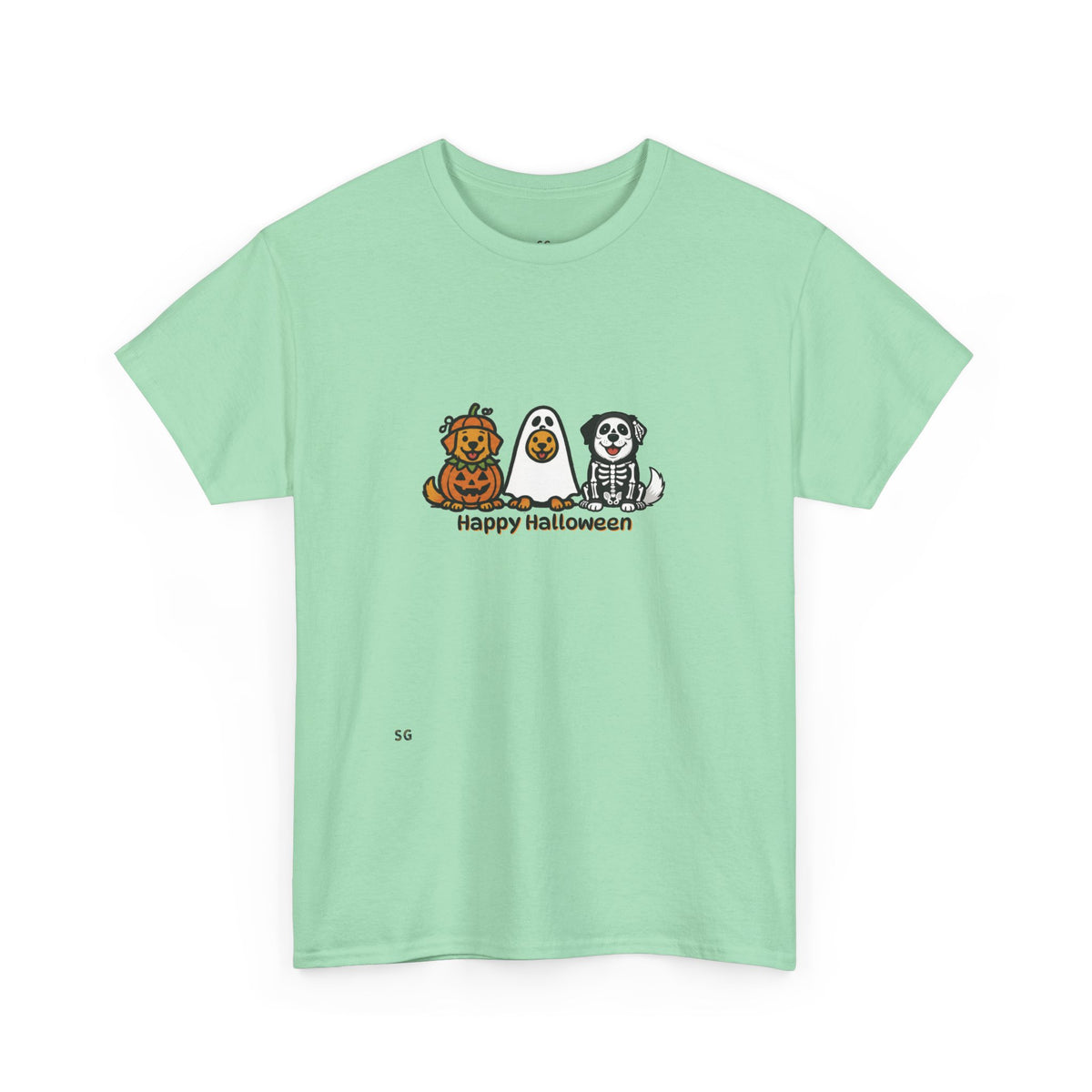 Halloween Puppy Trio T-Shirt | Cute Dog Pumpkin Ghost Costume