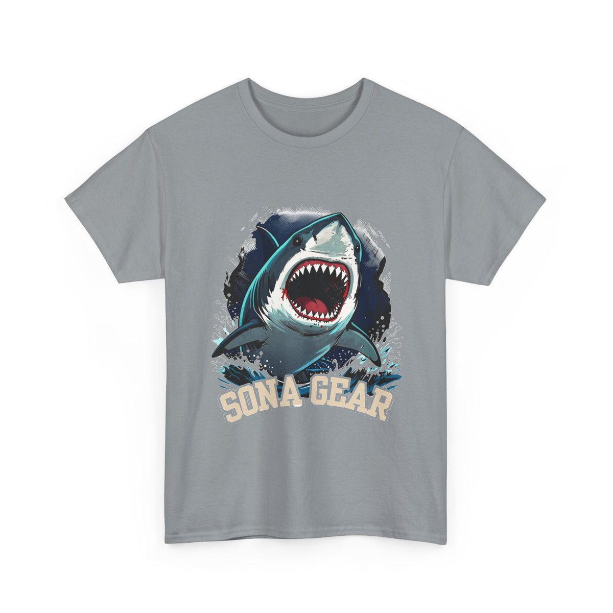 Great White Shark Illustration T-Shirt | Shark Bite Graphic Tee