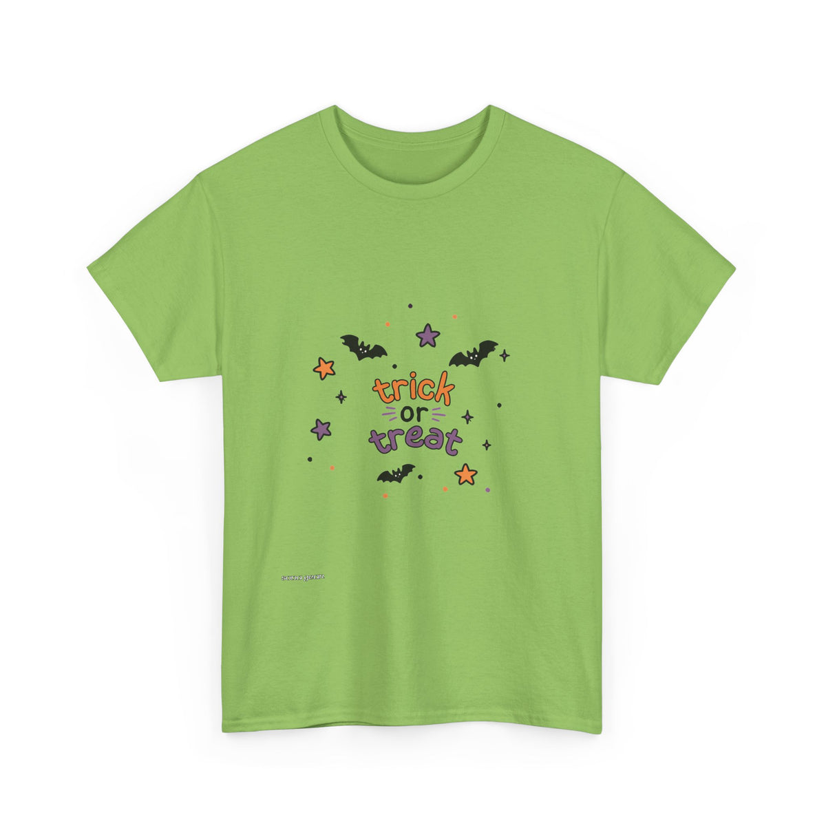 Halloween Trick or Treat T-Shirt — Cute Bat & Stars Graphic Tee