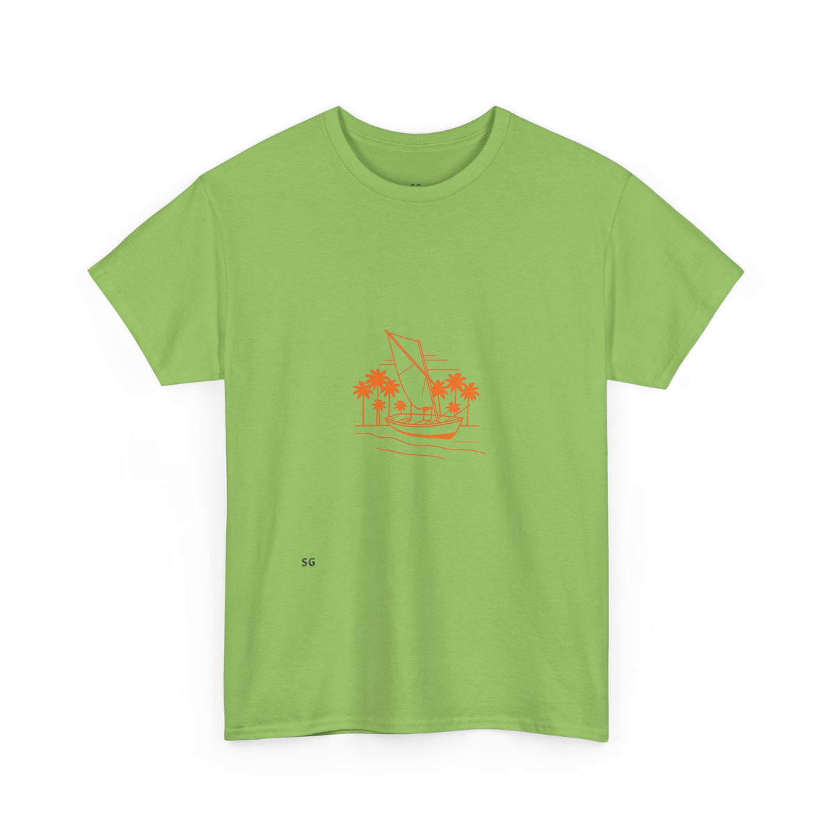 Sailboat Palm Beach T-Shirt — Minimal Coastal Graphic Tee