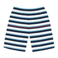Nautical Striped Men's Board Shorts — Blue & White Swim Trunks