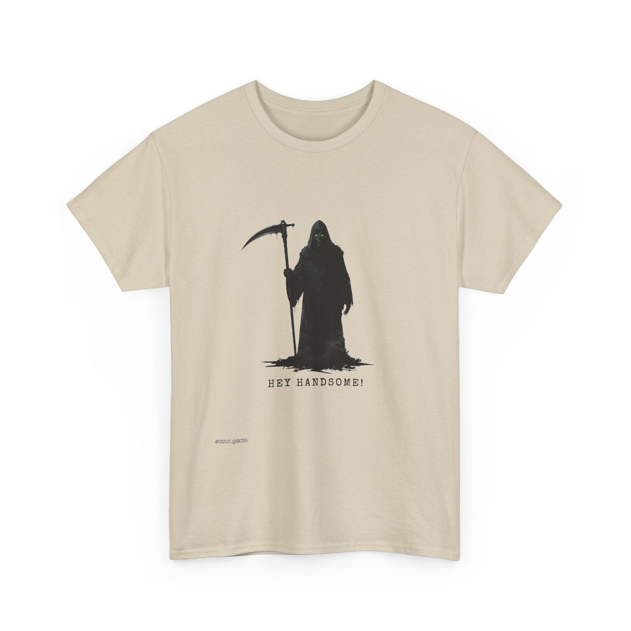 Grim Reaper Silhouette T-Shirt | Scythe Illustration, Dark Minimalist Tee