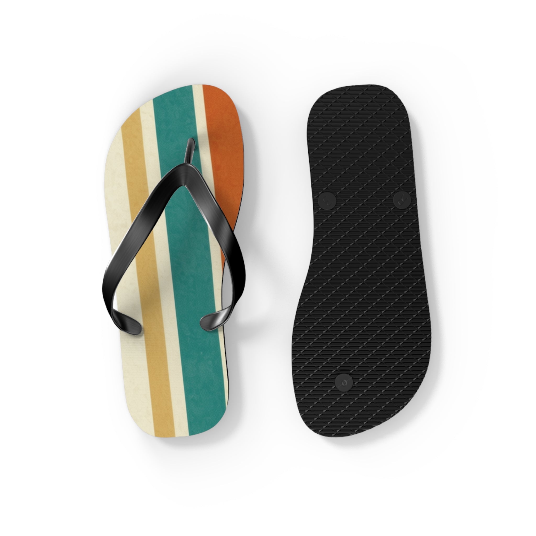 Retro Beach Stripe Flip Flops — Vintage Surf-Inspired Summer Sandals