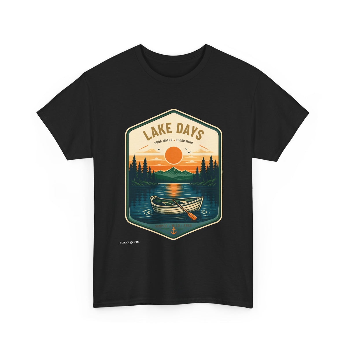 Lake Days canoe sunset shirt | camping outdoors nature tee
