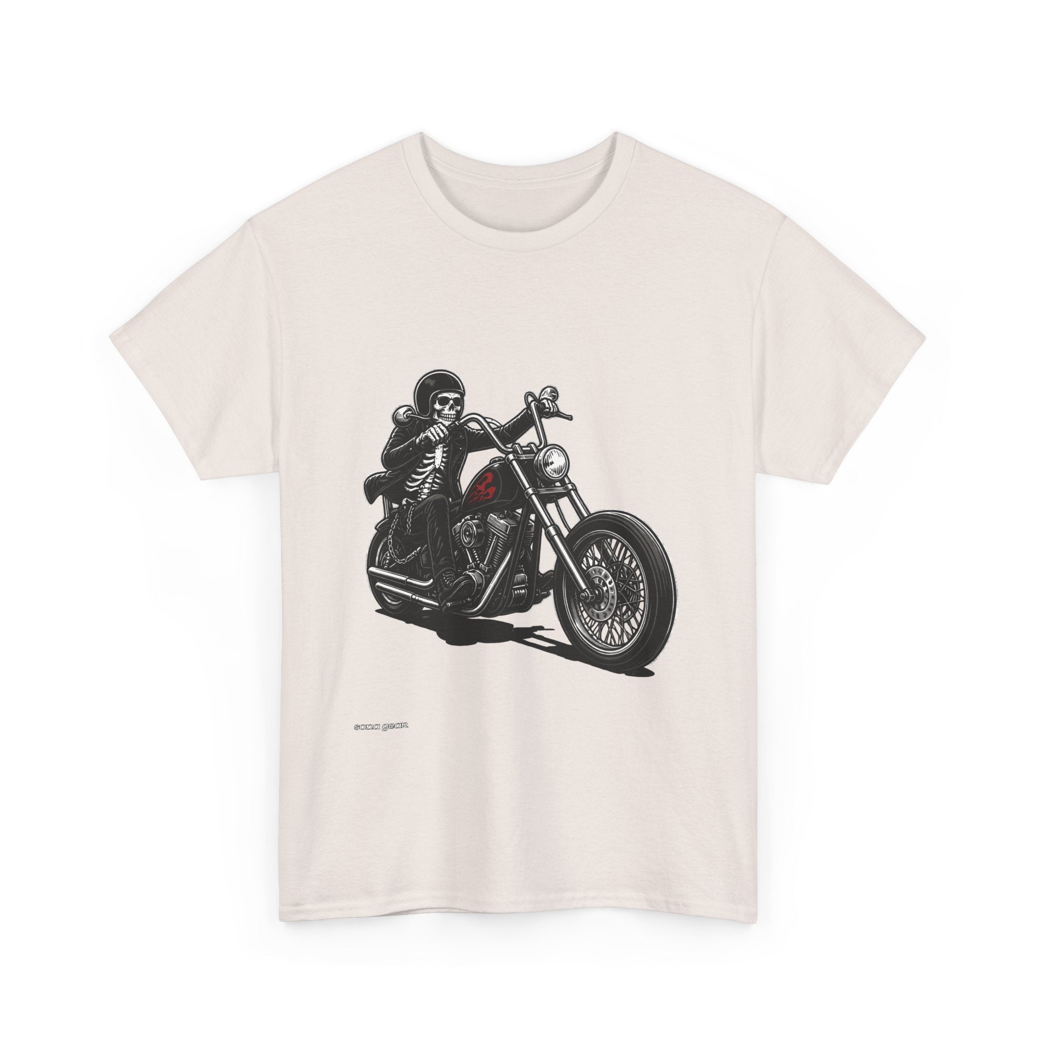 Skeleton Biker Motorcycle Tee | Skull Rider Graphic T-Shirt