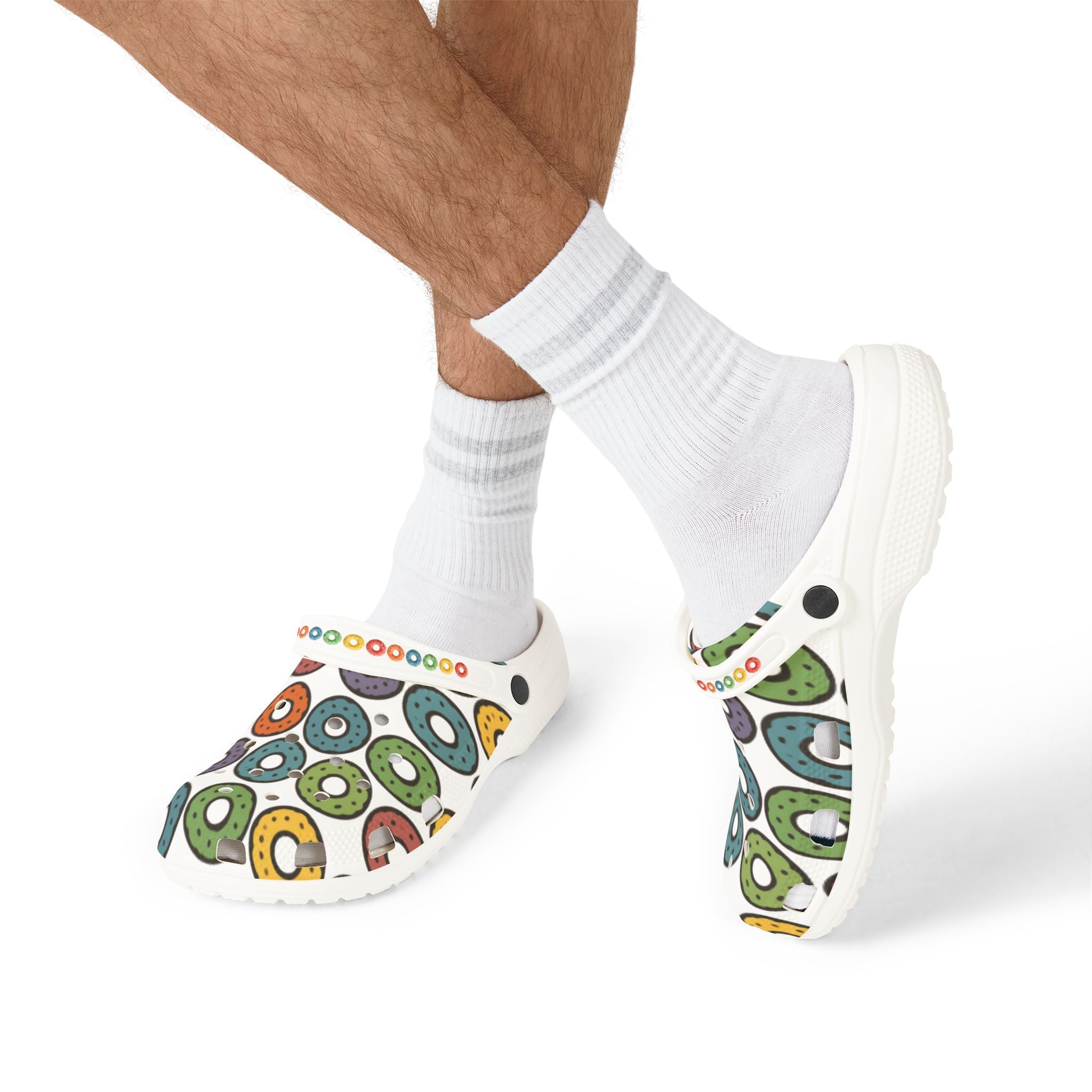 Donut Pattern EVA Foam Clogs — Colorful Sprinkle Slip‑Ons