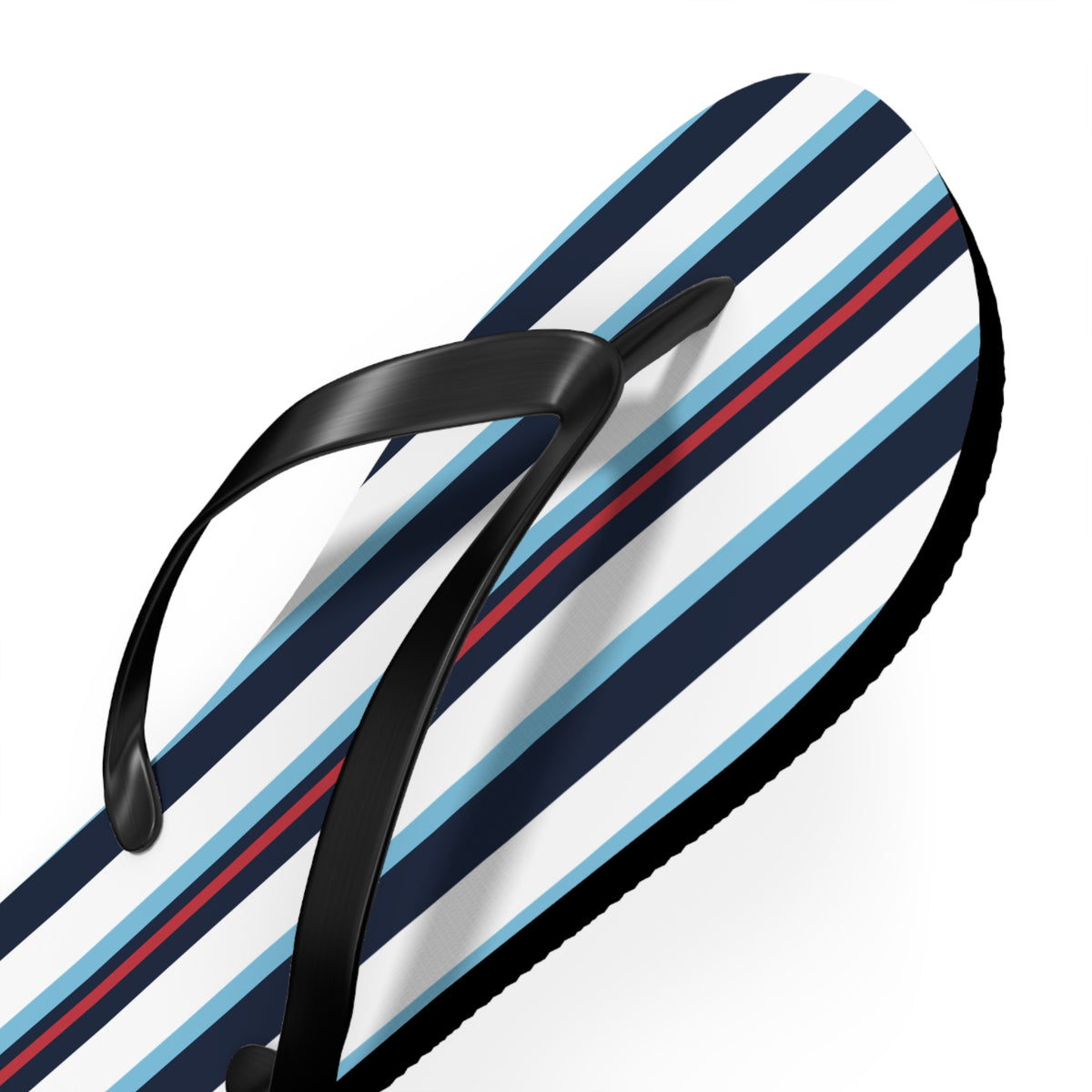 Navy & Red Striped Flip Flops – Beach Sandals with Classic Nautical Stripes
