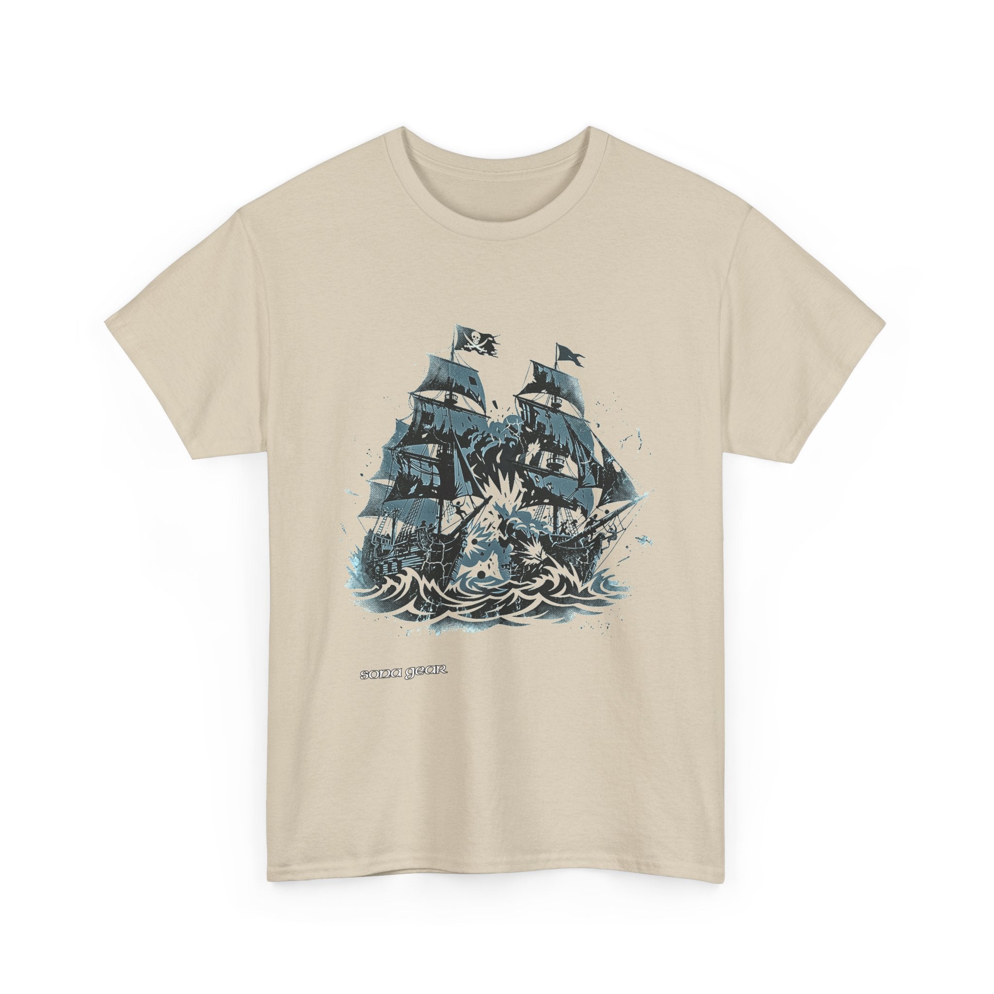 Sailing Ship Skull Tee | Pirate Ship Illustration, Nautical Ocean Design
