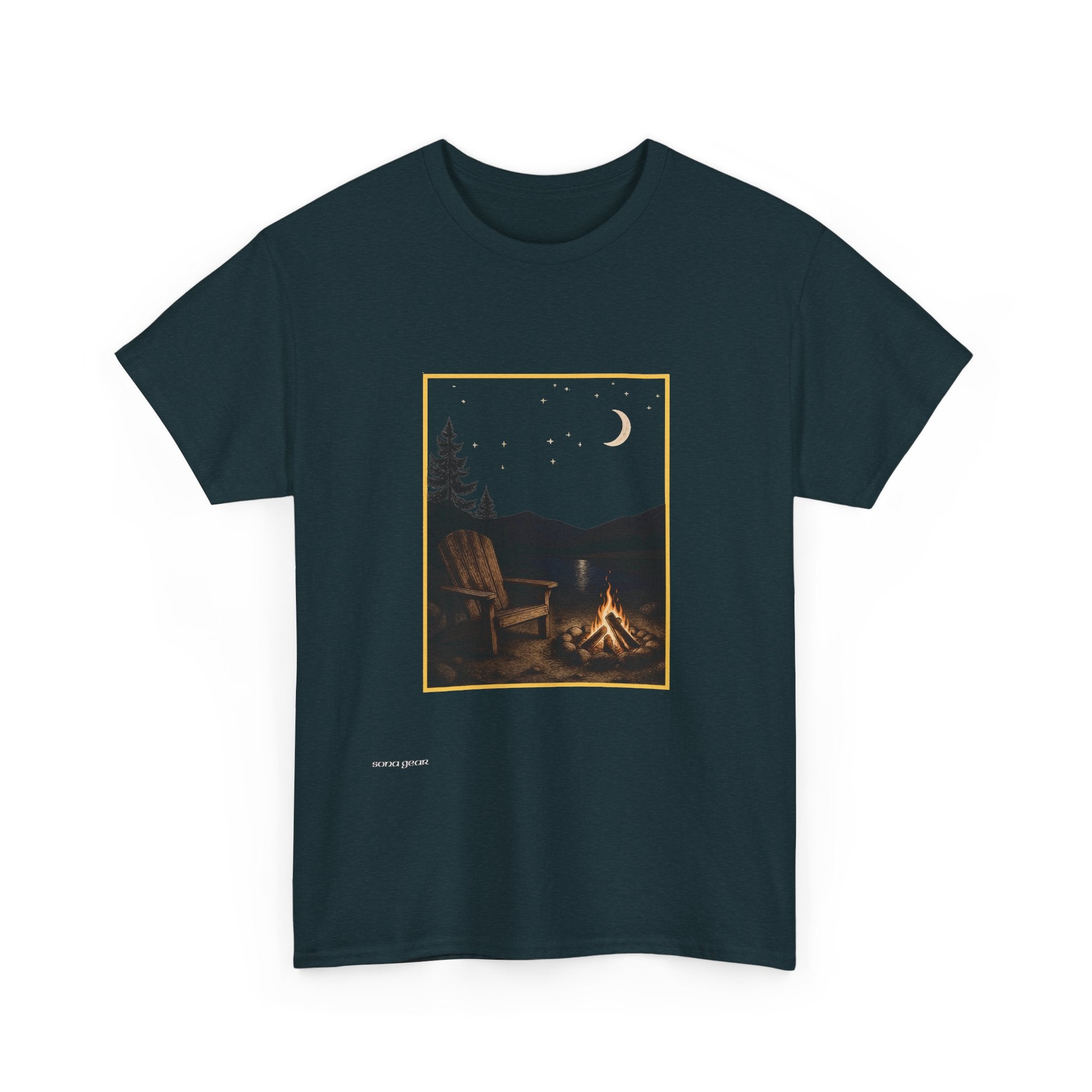 Campfire Night T‑Shirt — Moonlit Camping Graphic Tee
