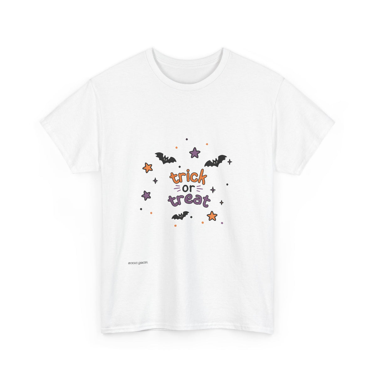 Halloween Trick or Treat T-Shirt — Cute Bat & Stars Graphic Tee
