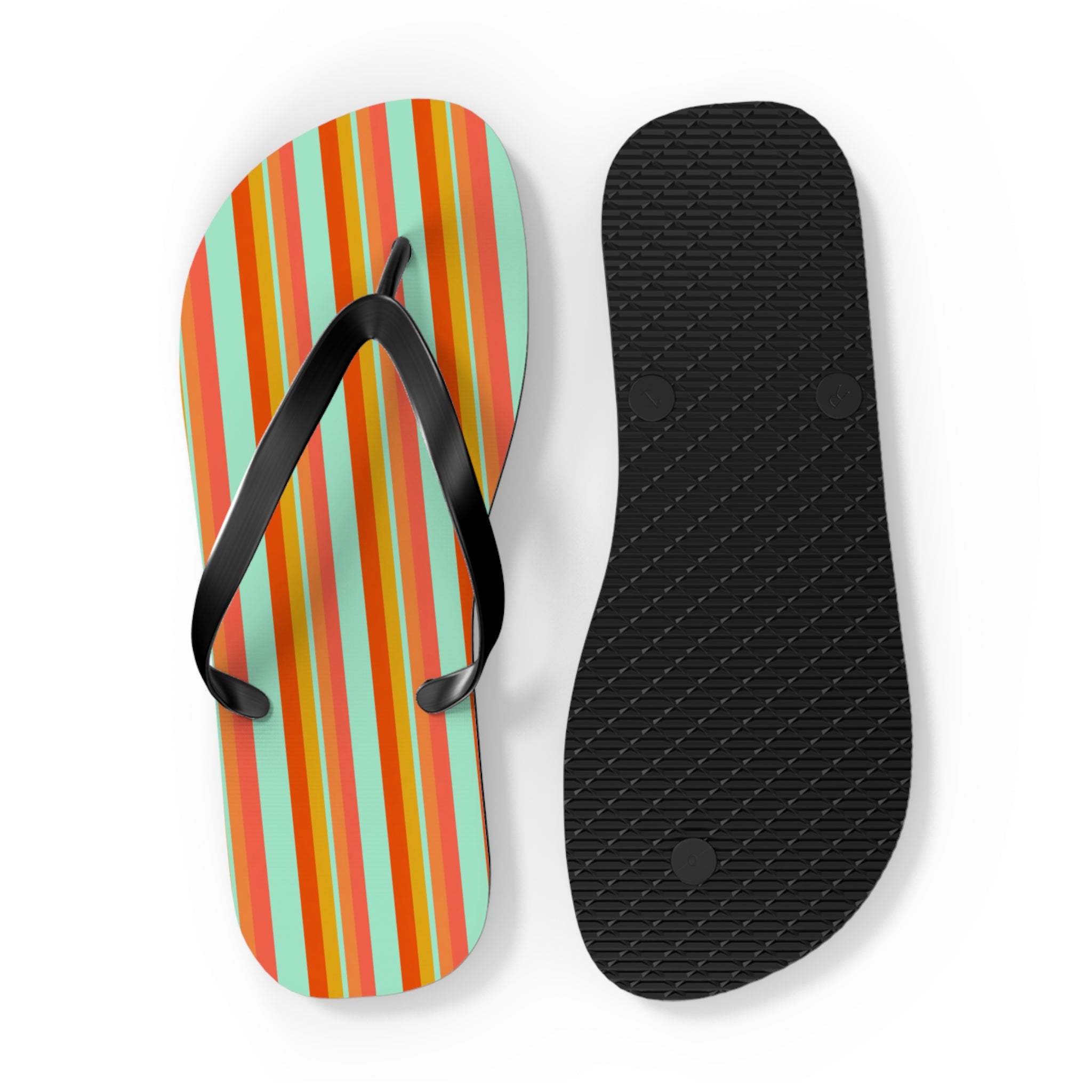 Retro Stripe Flip Flops – Colorful Beach Sandals