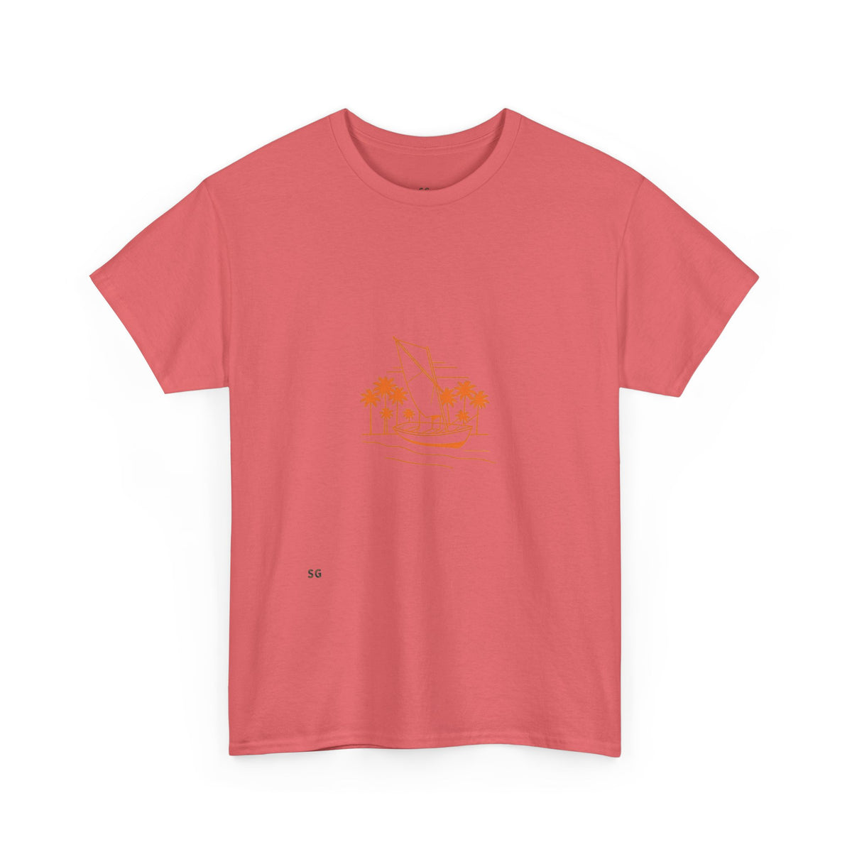 Sailboat Palm Beach T-Shirt — Minimal Coastal Graphic Tee