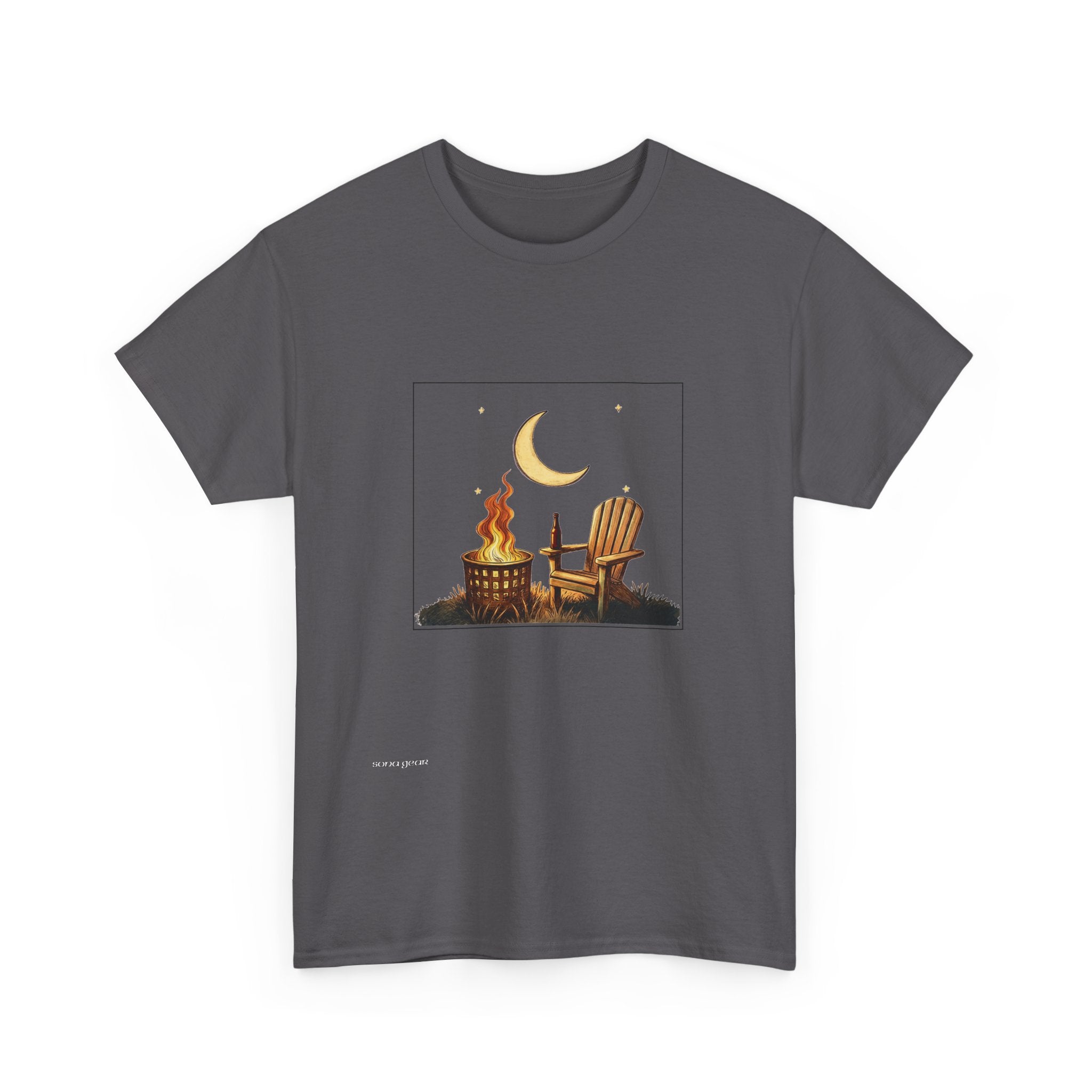 Campfire Night T-Shirt — Adirondack Chair & Moon Graphic Tee