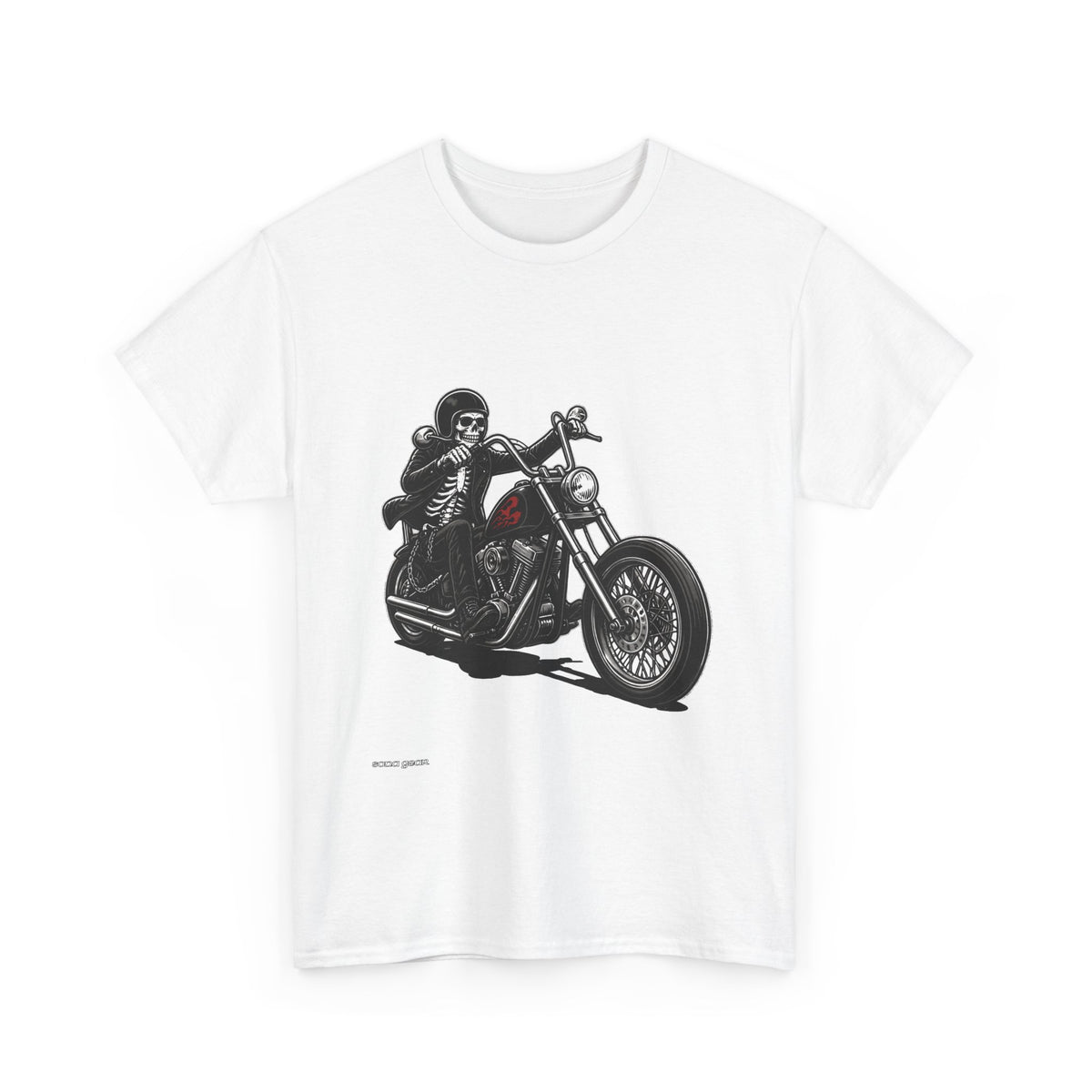 Skeleton Biker Motorcycle Tee | Skull Rider Graphic T-Shirt