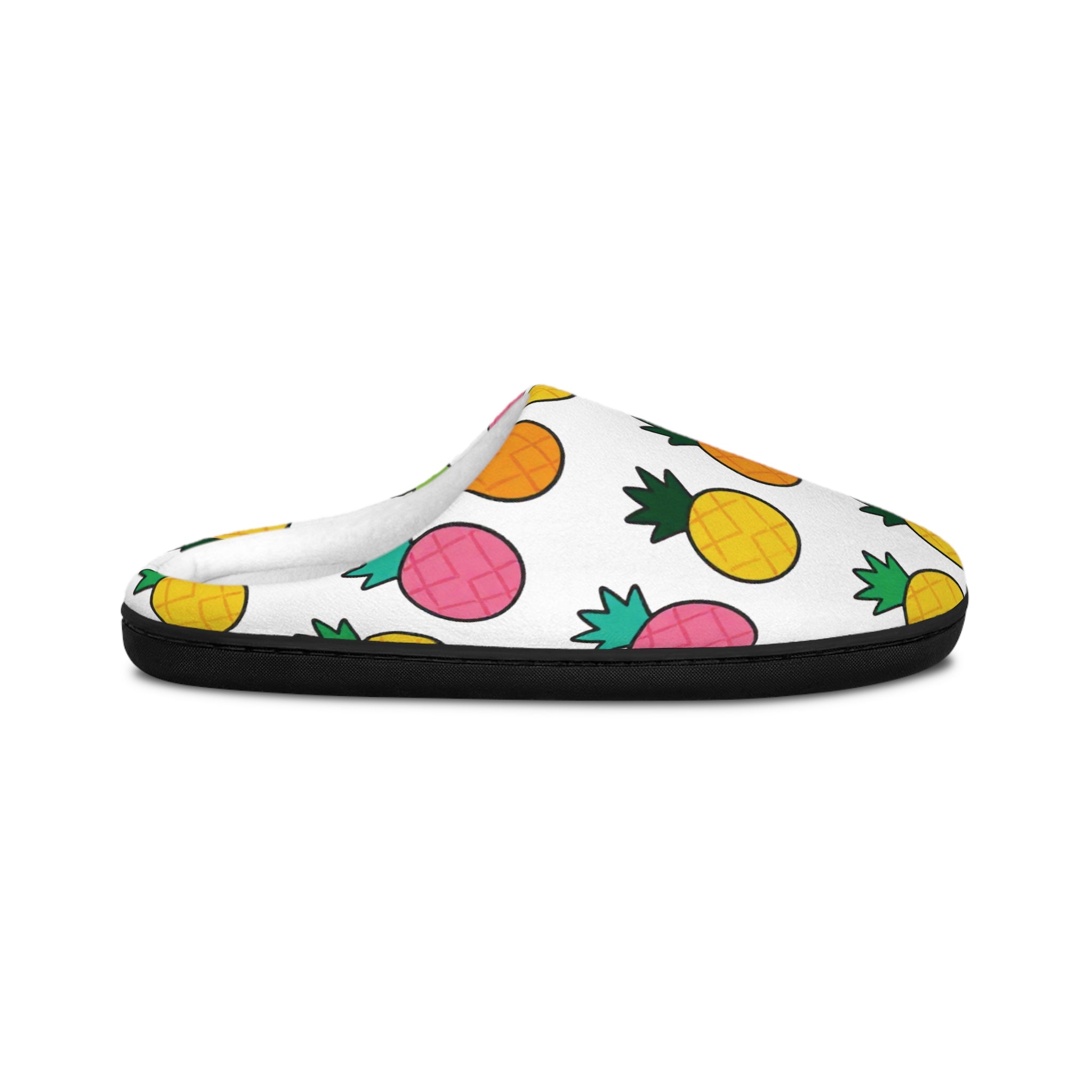 Pineapple Pattern Men’s Indoor Slippers — Colorful Tropical House Shoes