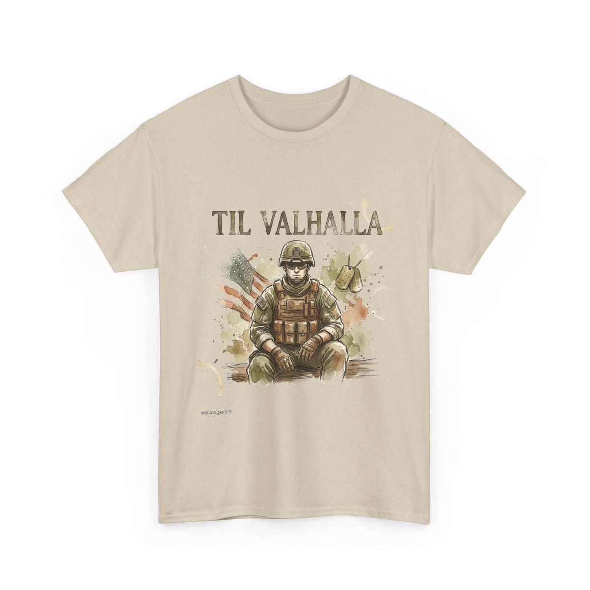 Til Valhalla Soldier Tee | Military Veteran Tribute, Armor Illustration