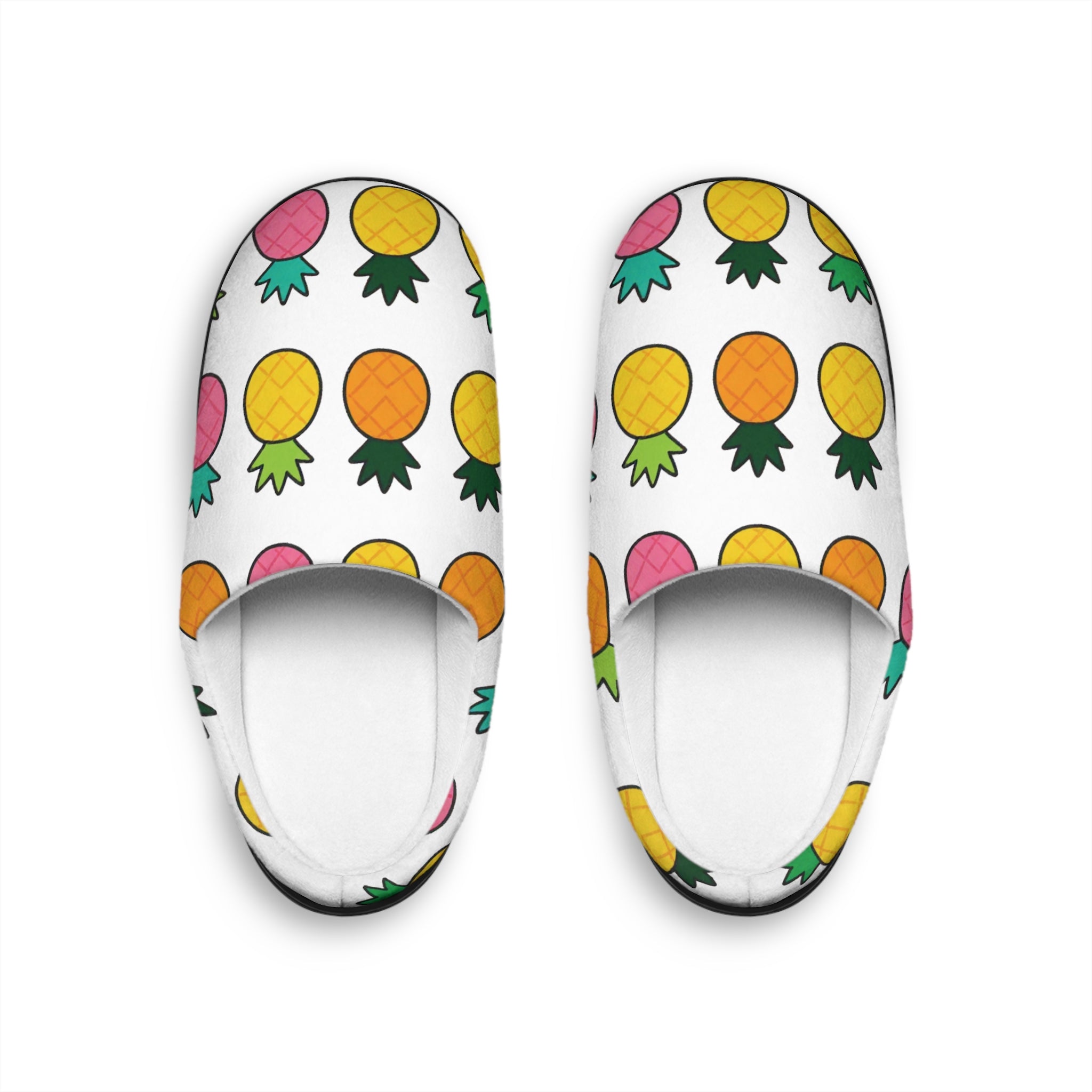 Pineapple Pattern Men’s Indoor Slippers — Colorful Tropical House Shoes