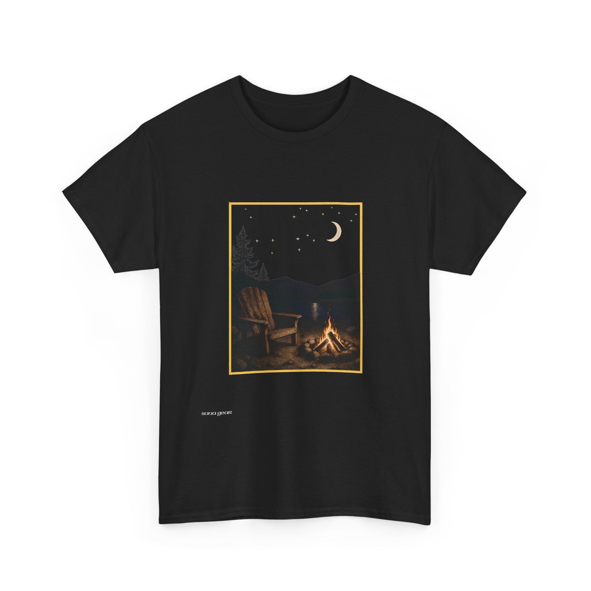 Campfire Night T‑Shirt — Moonlit Camping Graphic Tee