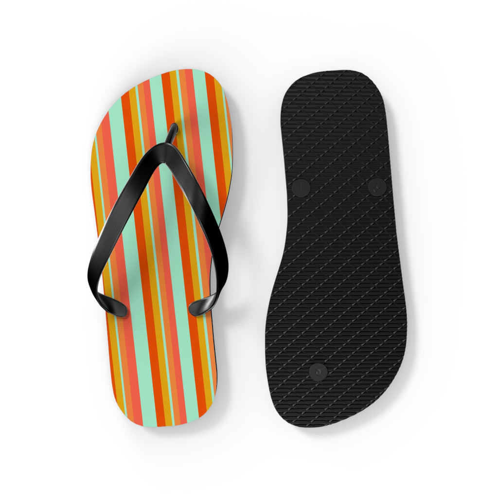 Retro Stripe Flip Flops – Colorful Beach Sandals