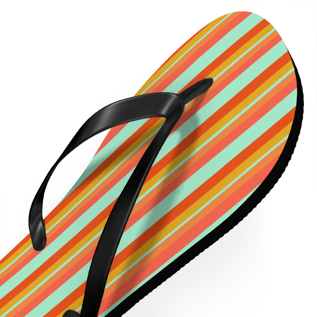Retro Stripe Flip Flops – Colorful Beach Sandals