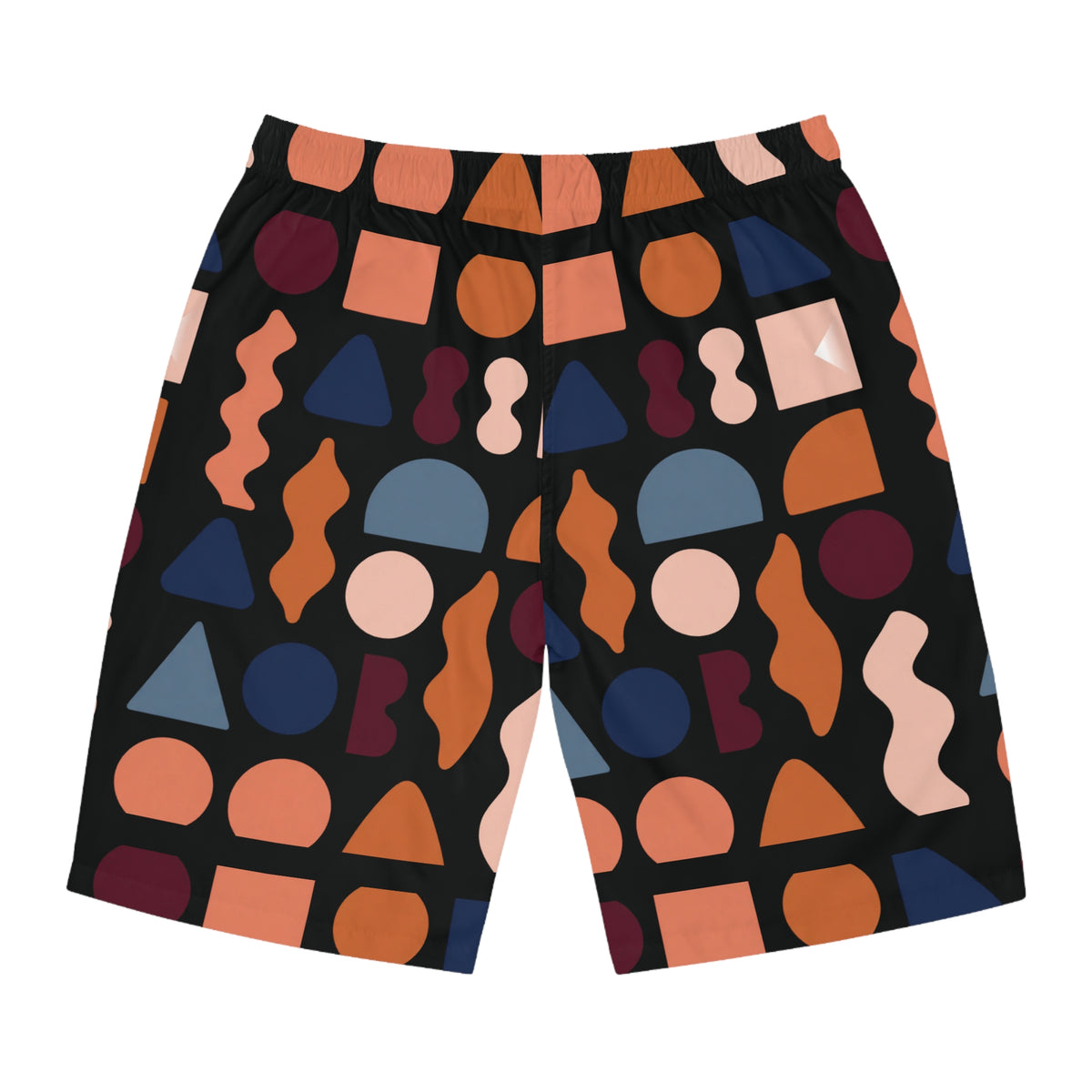 Copy of Copy of Retro Stripe Board Shorts — Men's Maroon Surf Trunks