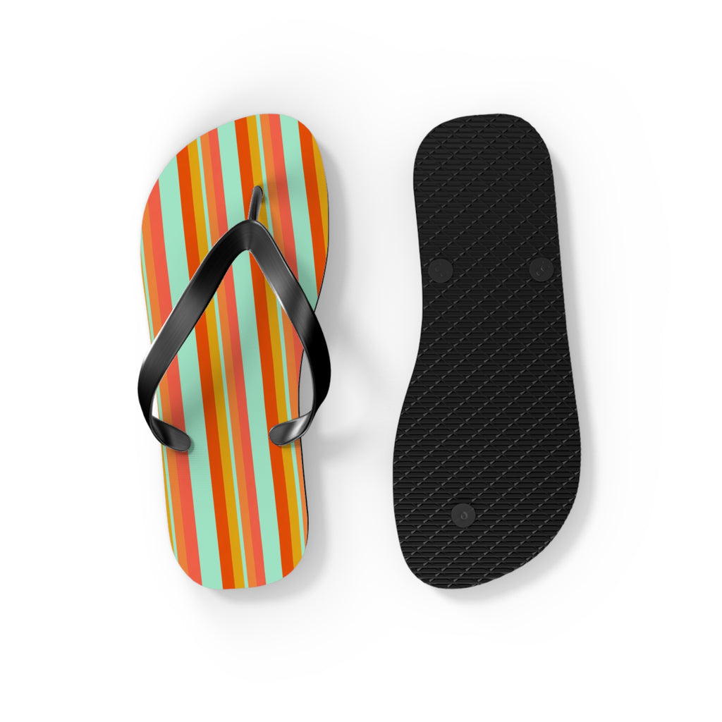 Retro Stripe Flip Flops – Colorful Beach Sandals