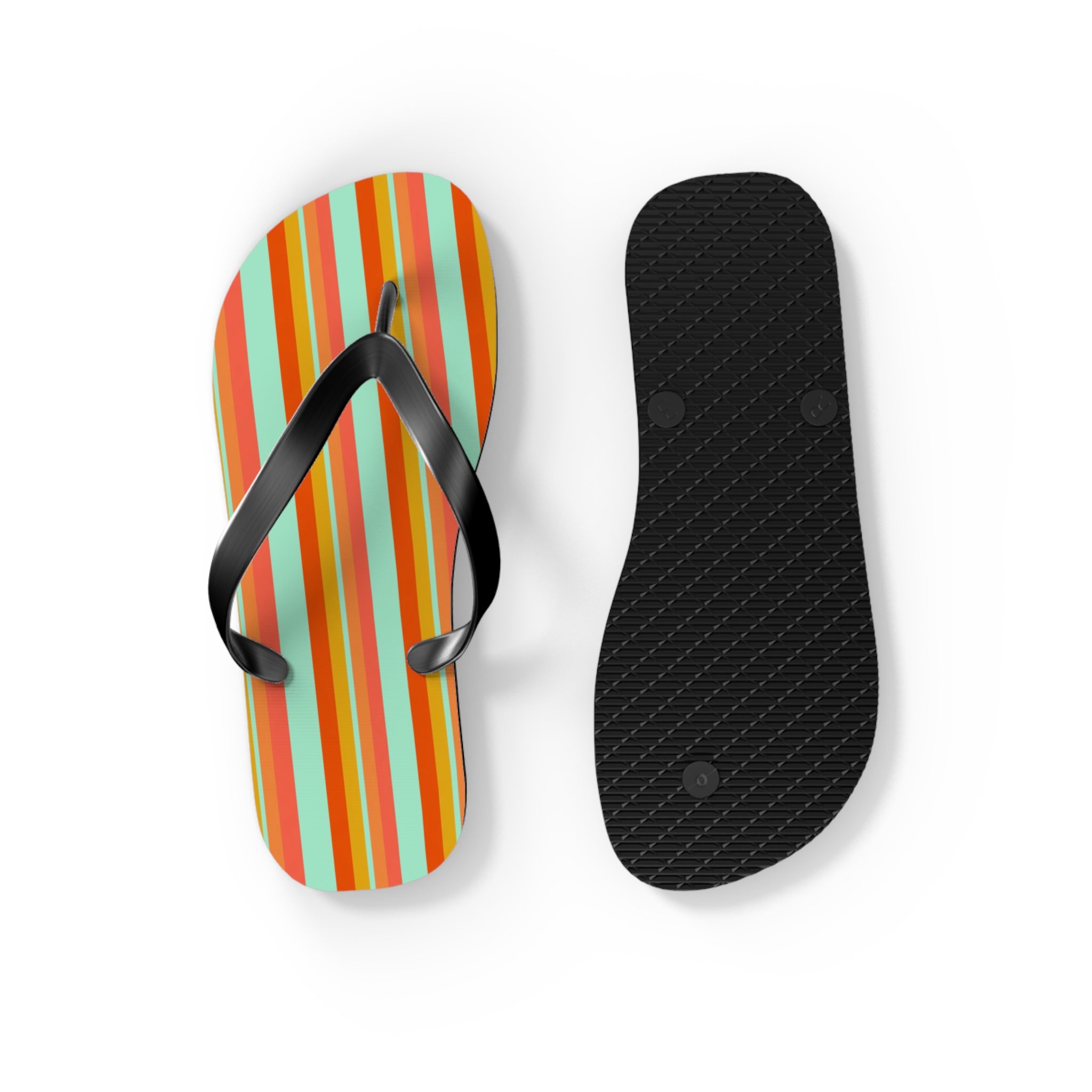 Retro Stripe Flip Flops – Colorful Beach Sandals
