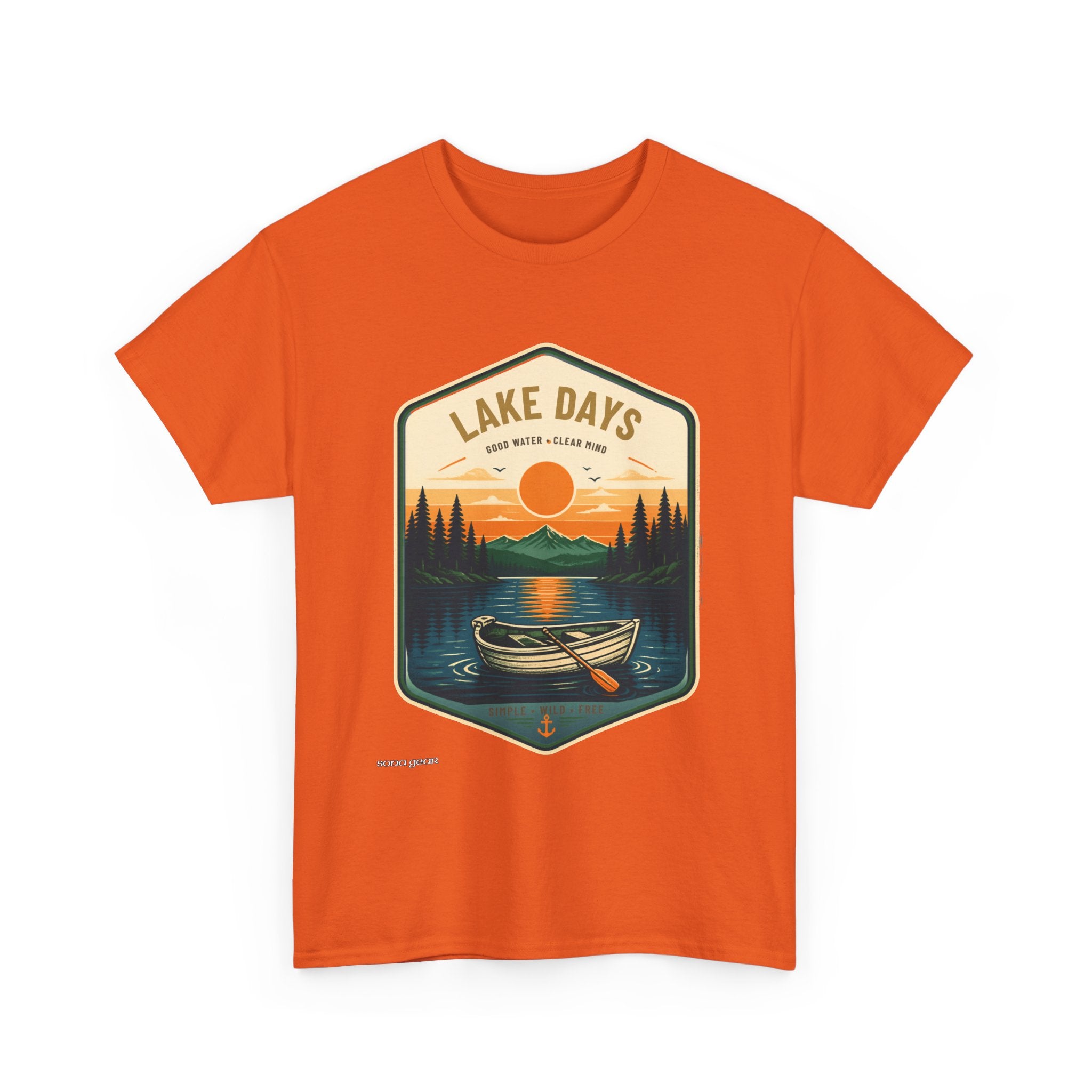 Lake Days canoe sunset shirt | camping outdoors nature tee