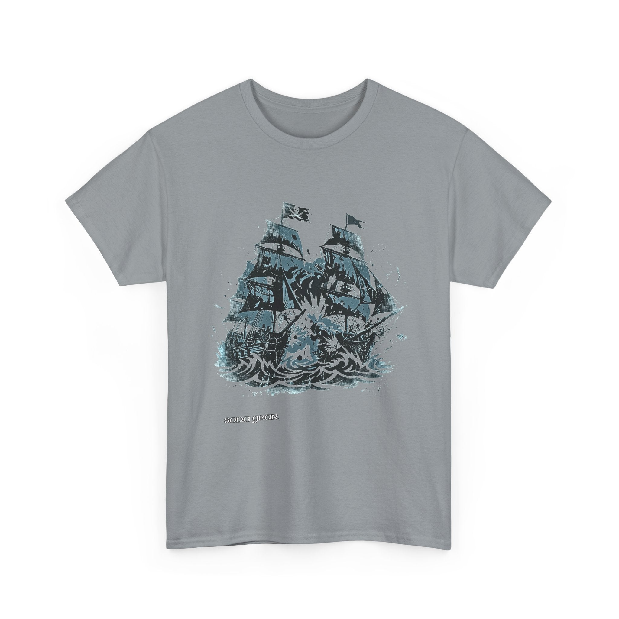 Sailing Ship Skull Tee | Pirate Ship Illustration, Nautical Ocean Design