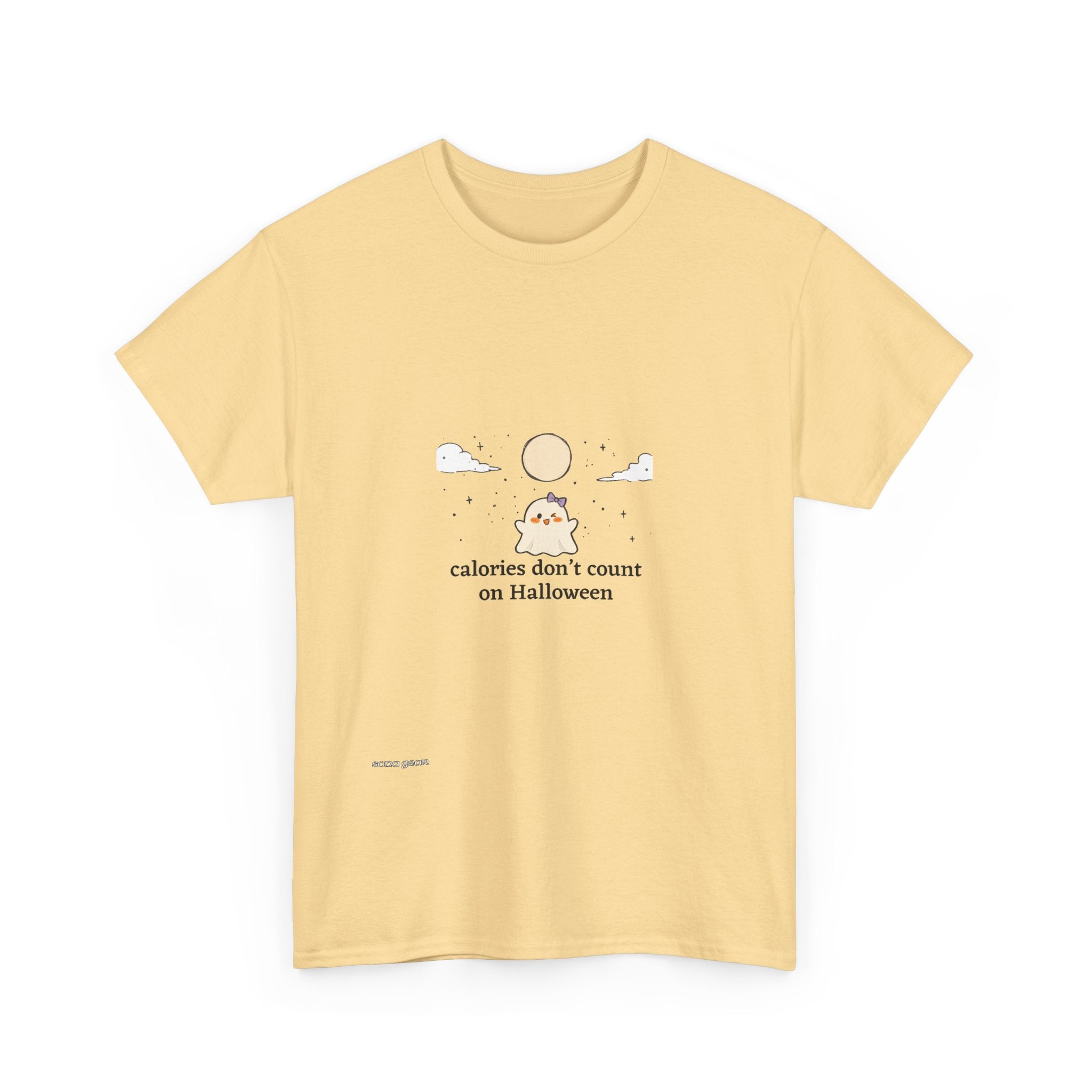 Halloween Tee — "Calories Don't Count on Halloween" Cute Candy Graphic Shirt