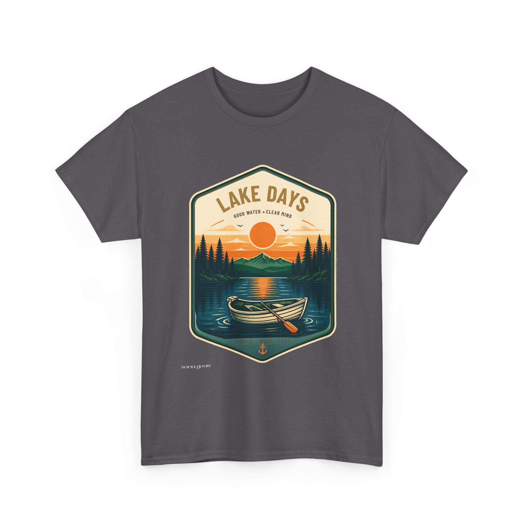Lake Days canoe sunset shirt | camping outdoors nature tee