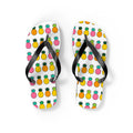 Pineapple Pattern Flip Flops — Colorful Tropical Beach Sandals