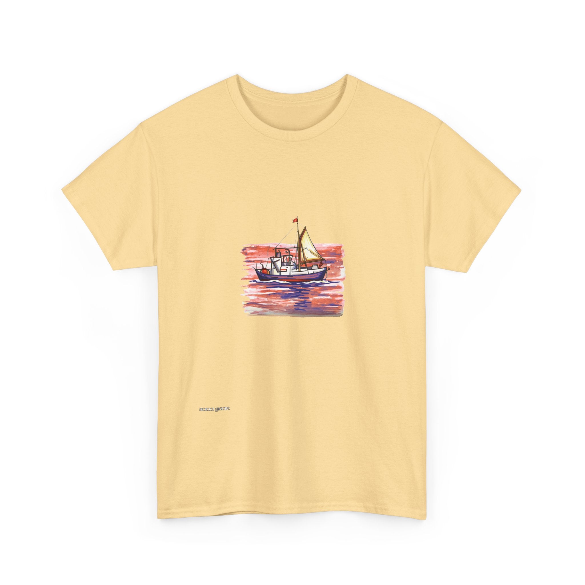 Sailboat Sketch Tee | Watercolor Boat Illustration Shirt