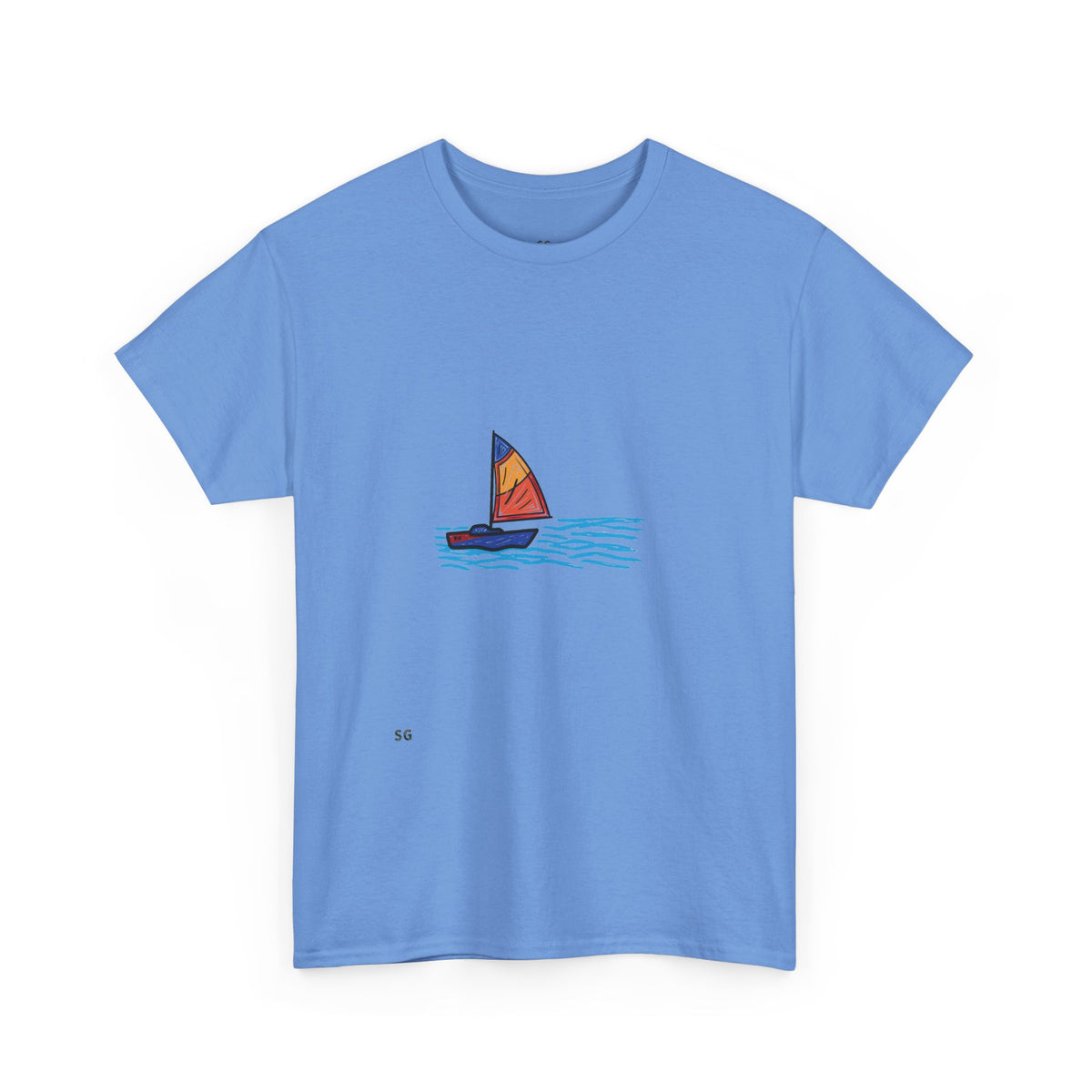 Sailboat Sketch Tee — Minimal Coastal Graphic T-Shirt