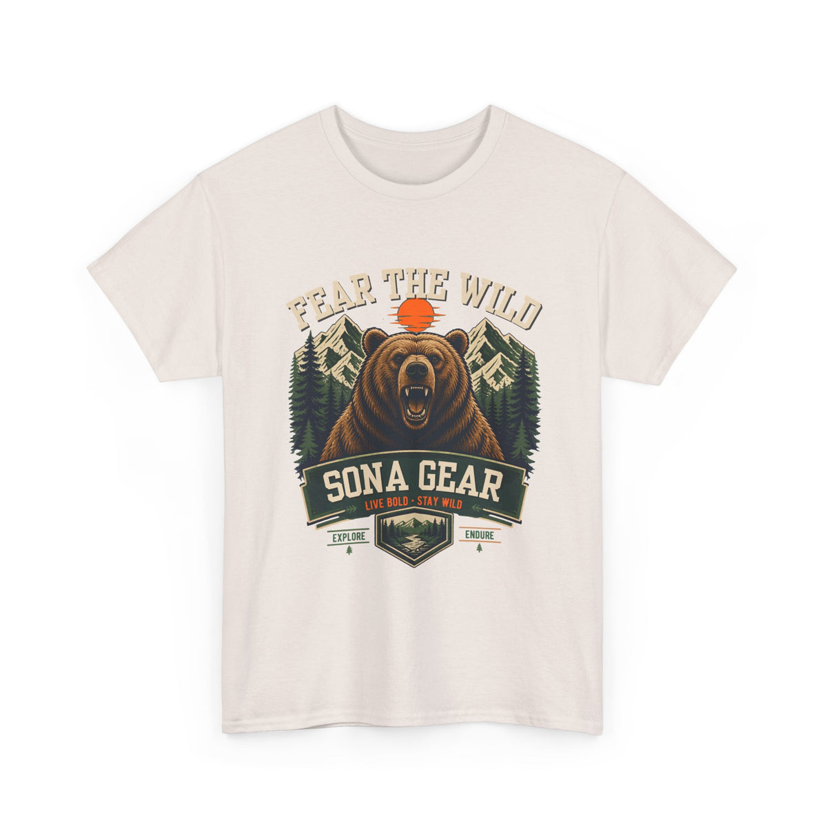 Bear Head Wilderness emblem T-Shirt | Sona Gear outdoor camping adventure