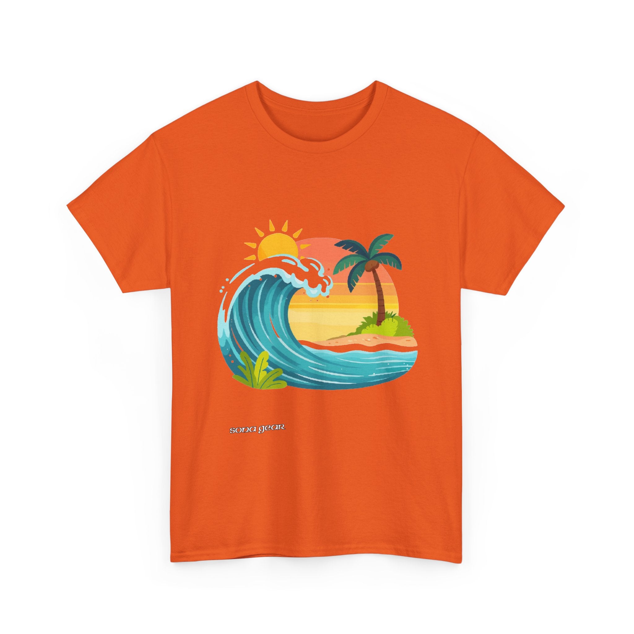 Tropical Wave Sunset Tee | Palm Tree Beach Surf Graphic