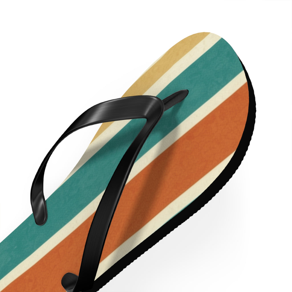 Retro Beach Stripe Flip Flops — Vintage Surf-Inspired Summer Sandals