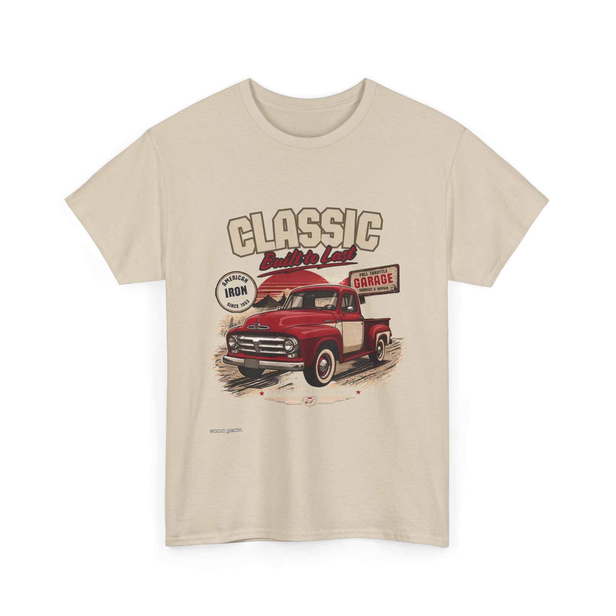 Classic Red Vintage Pickup Truck Tee | Retro Garage Illustration