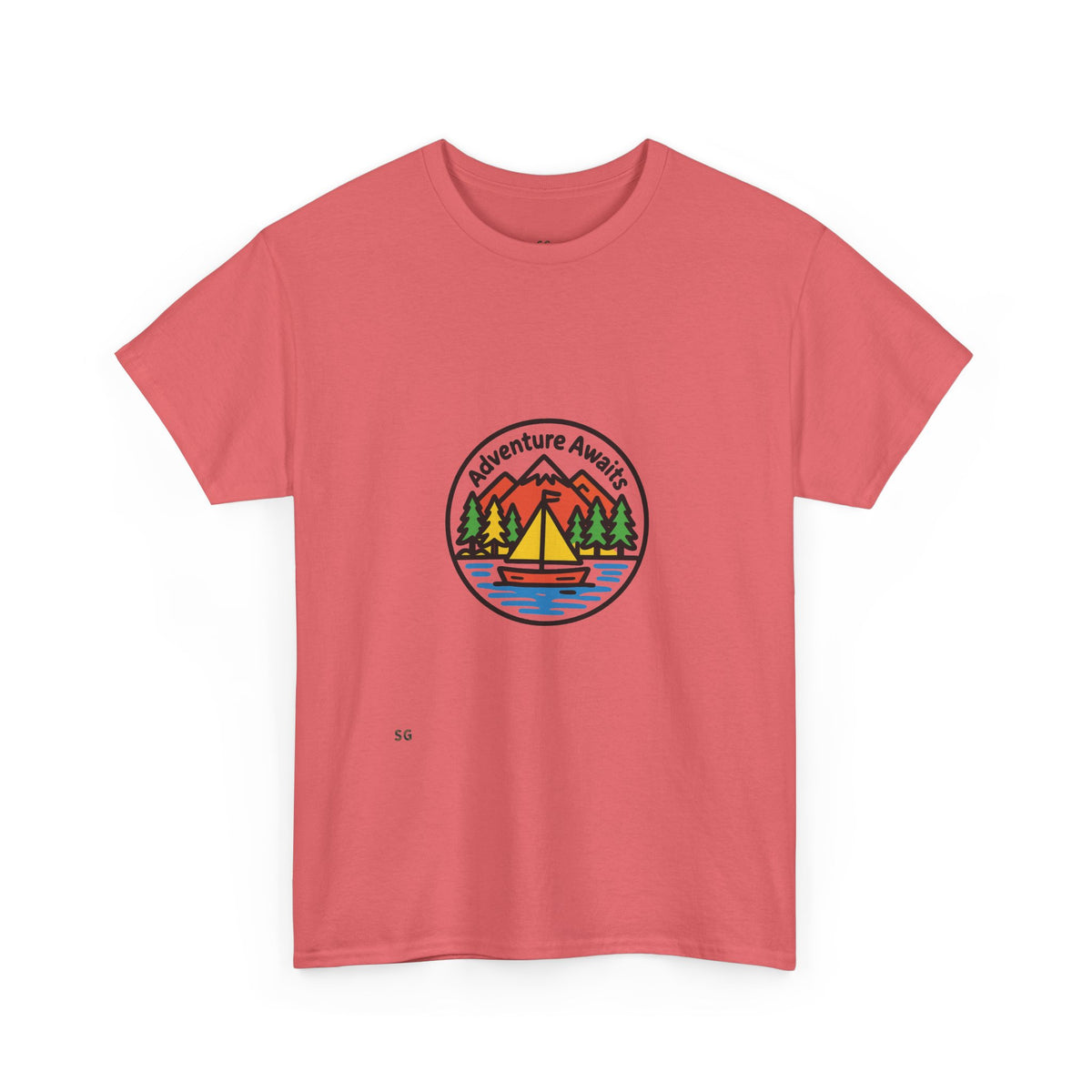 Adventure Awaits T-Shirt – Outdoor Camping Sailboat Patch Tee
