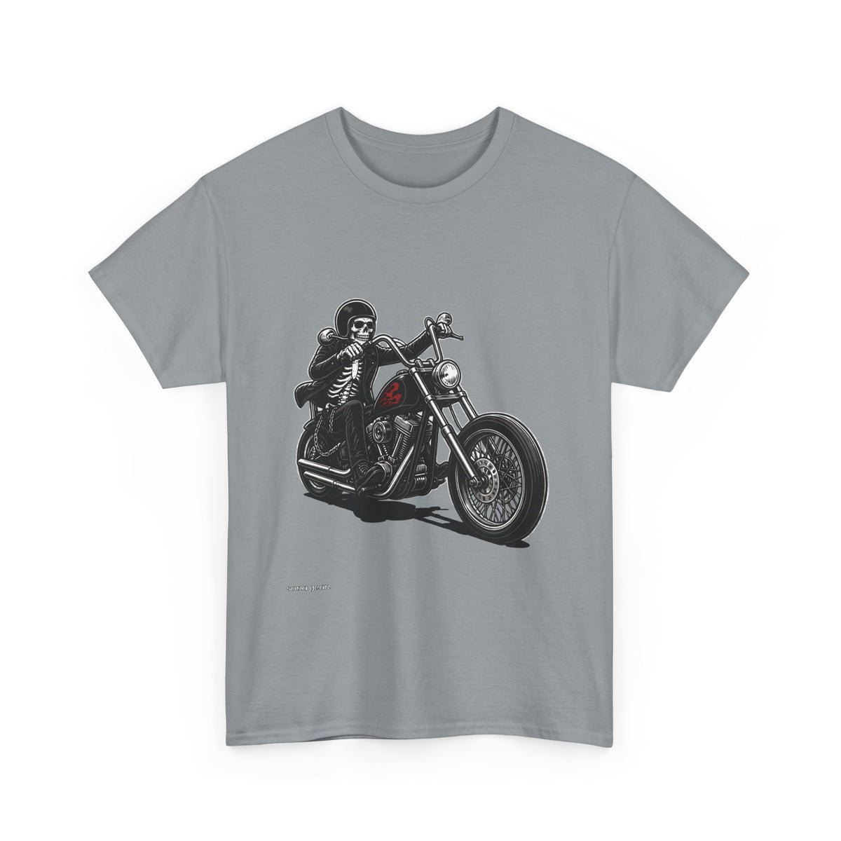 Skeleton Biker Motorcycle Tee | Skull Rider Graphic T-Shirt