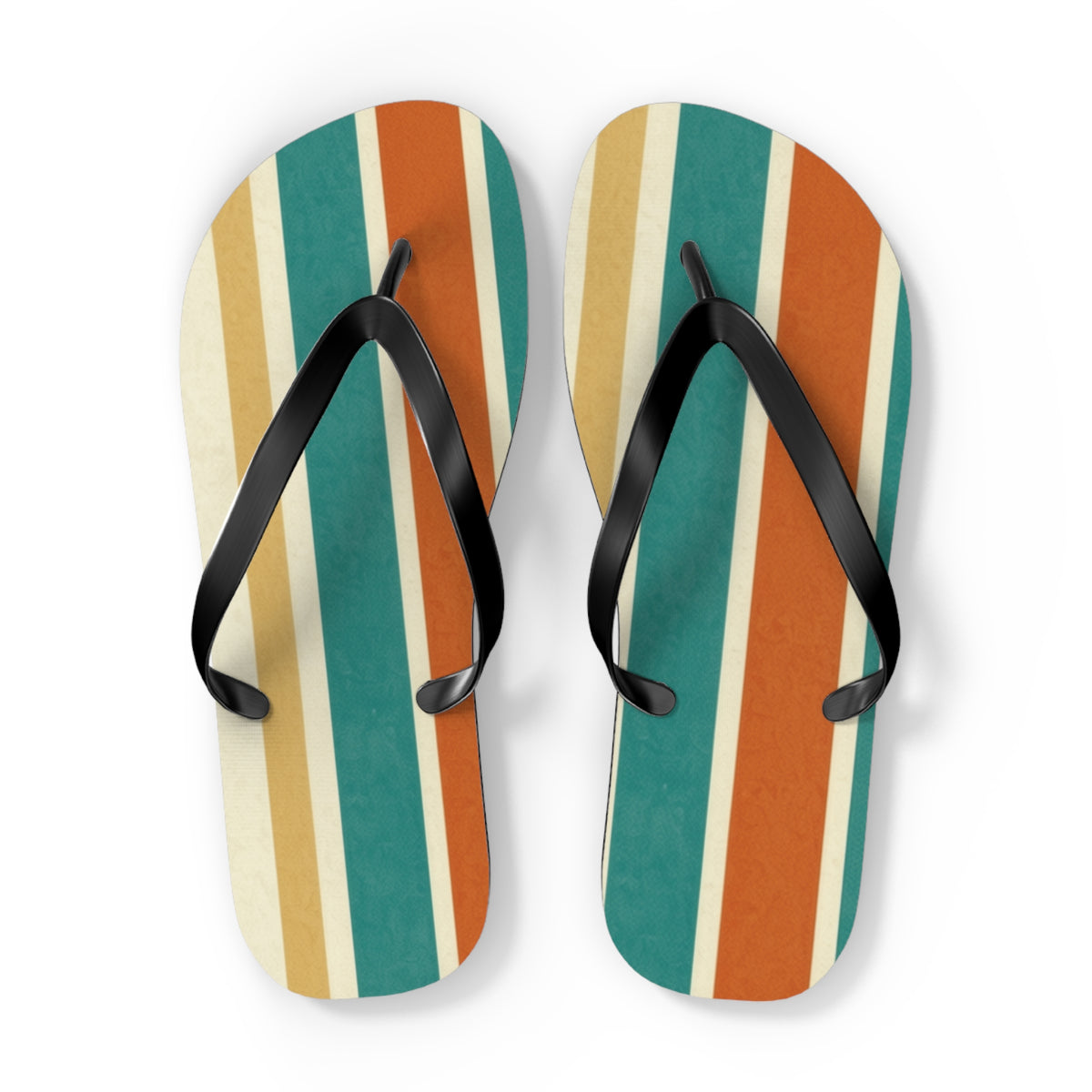 Retro Beach Stripe Flip Flops — Vintage Surf-Inspired Summer Sandals