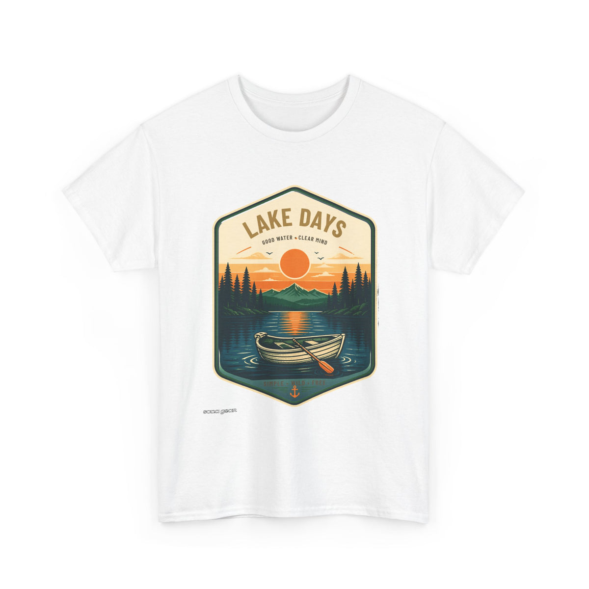 Lake Days canoe sunset shirt | camping outdoors nature tee