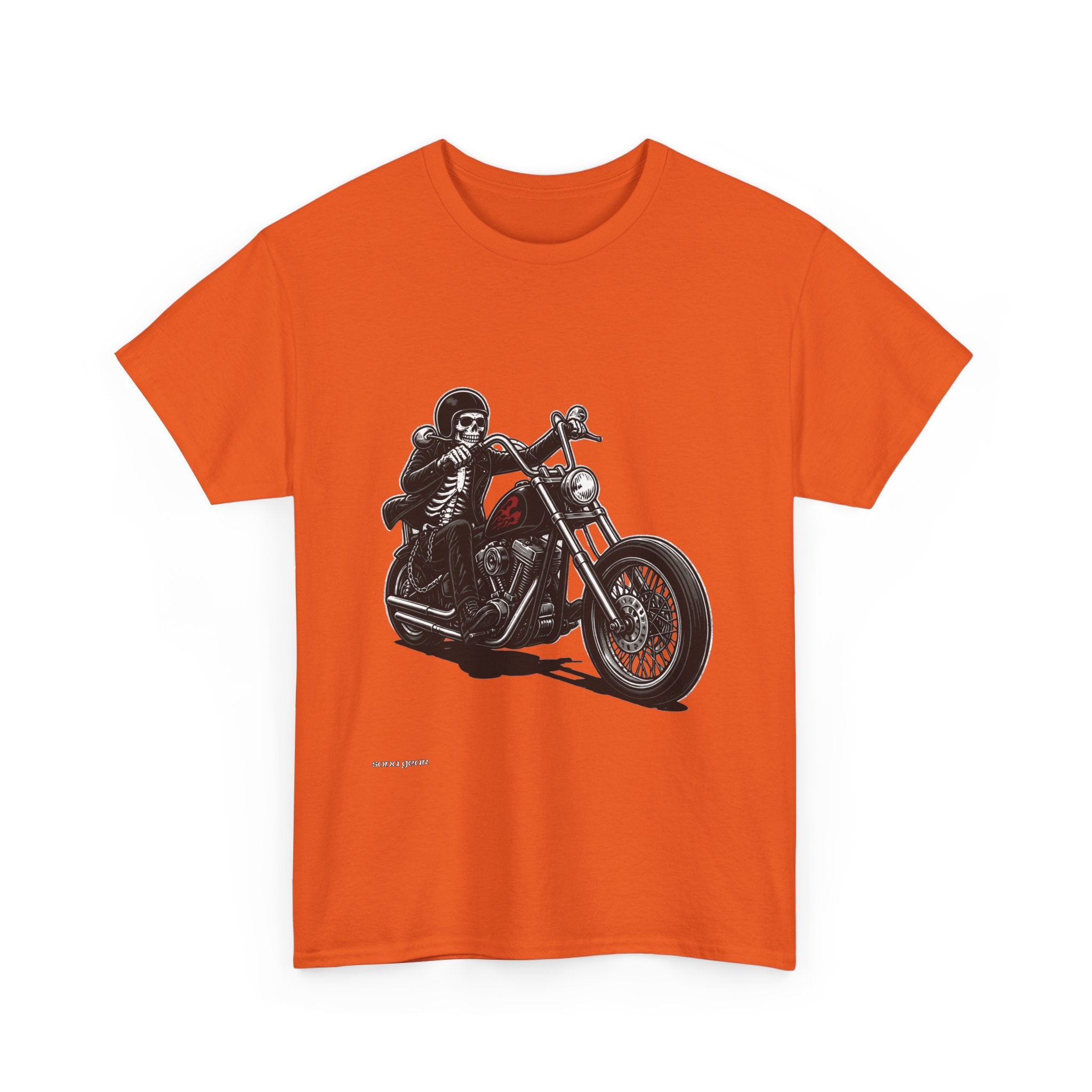 Skeleton Biker Motorcycle Tee | Skull Rider Graphic T-Shirt